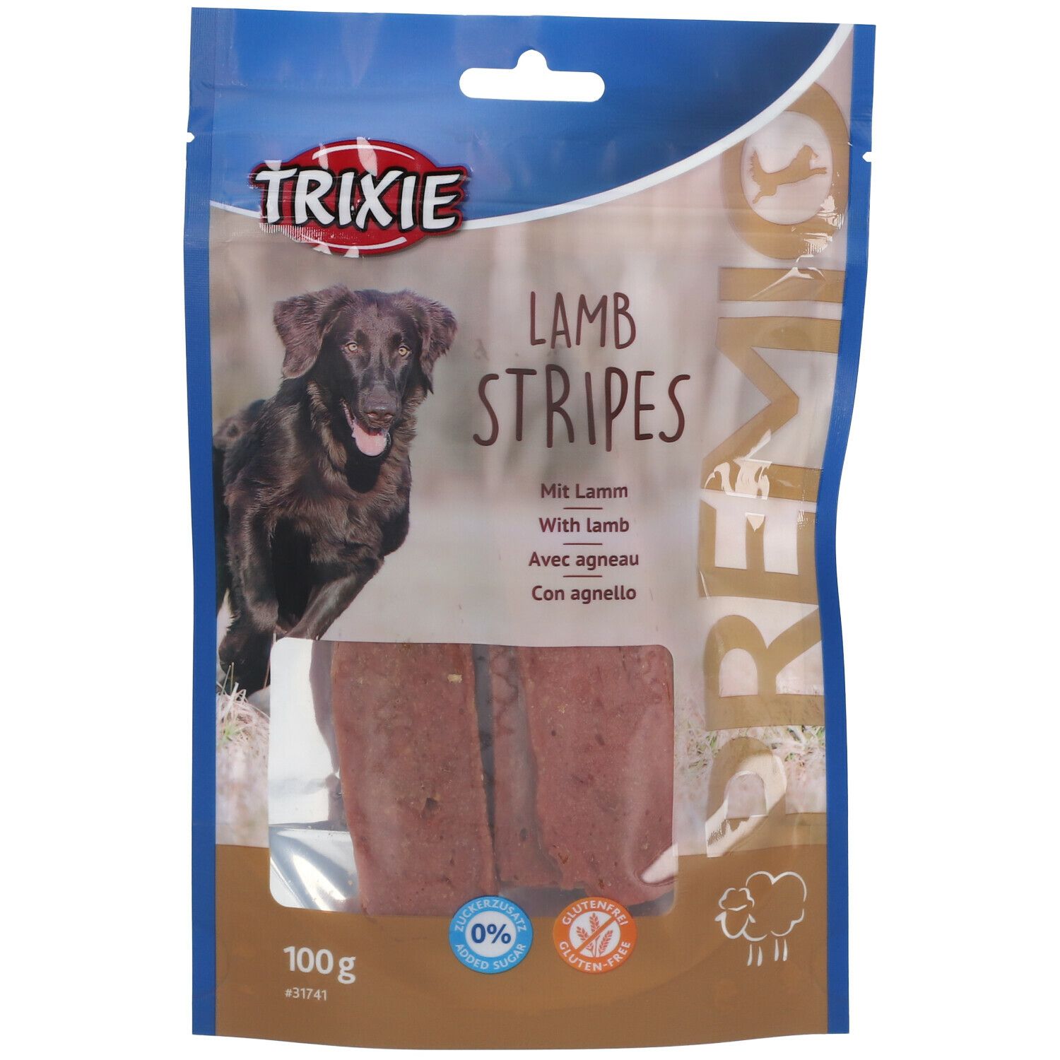 TRIXIE Premio Lamb Stripes con Agnello 100 g Strisce