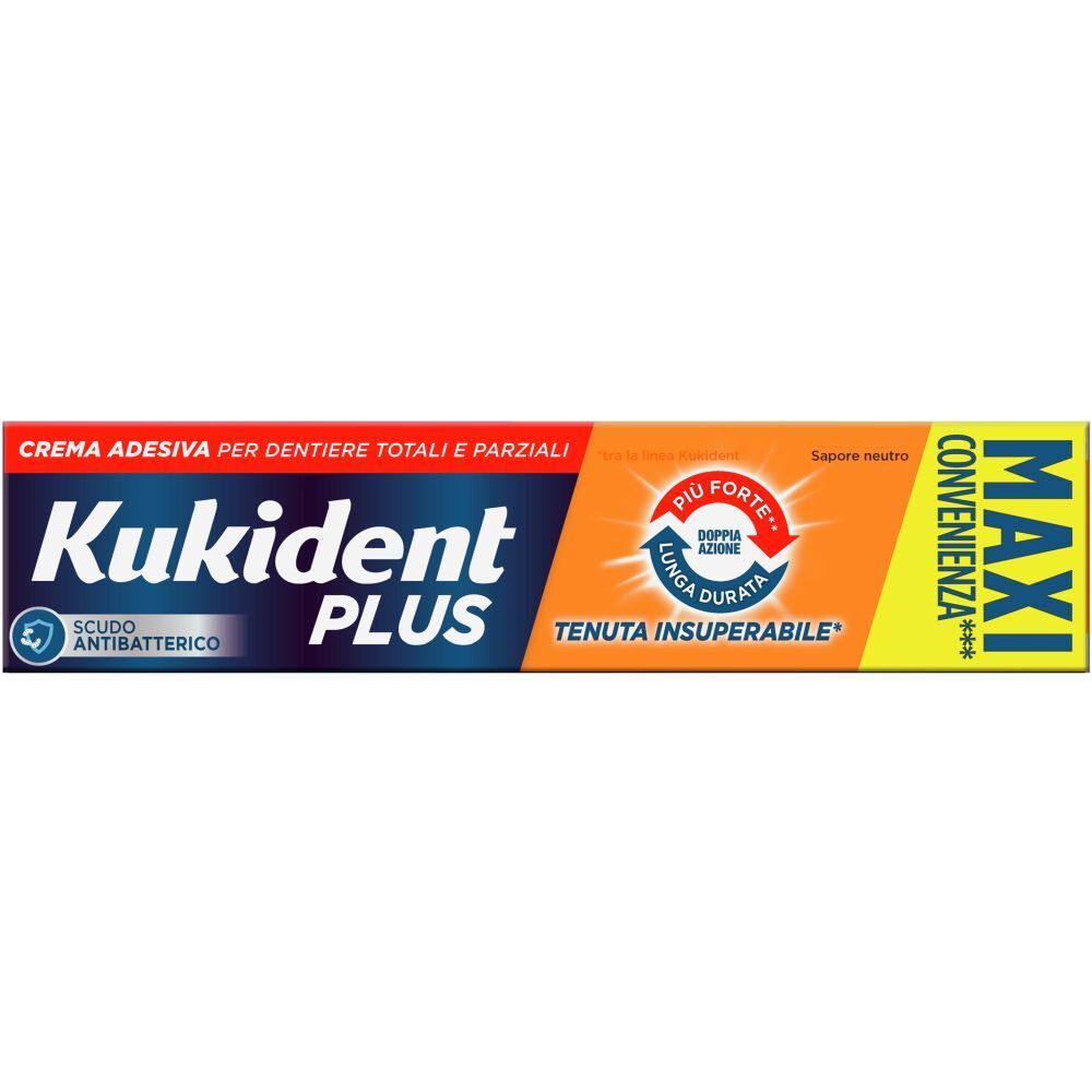 Image of Kukident Plus Doppia Azione Crema Adesiva per Dentiere Totali e Parziali