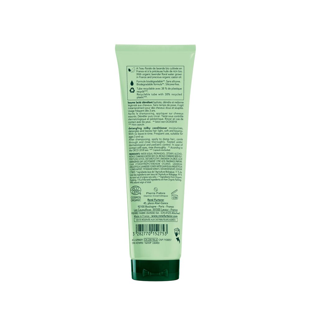 Retro del tubo verde. Testo e ingredienti. Certificato bio. Tubo riciclabile.