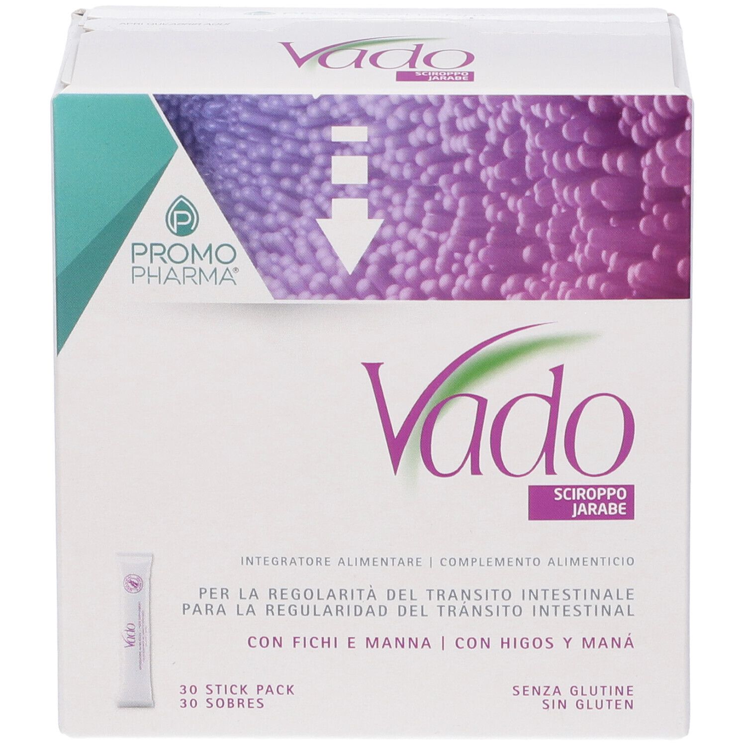 Vado Sciroppo Stick Packung mit 30 Einzelportionen. Integratore alimentare.