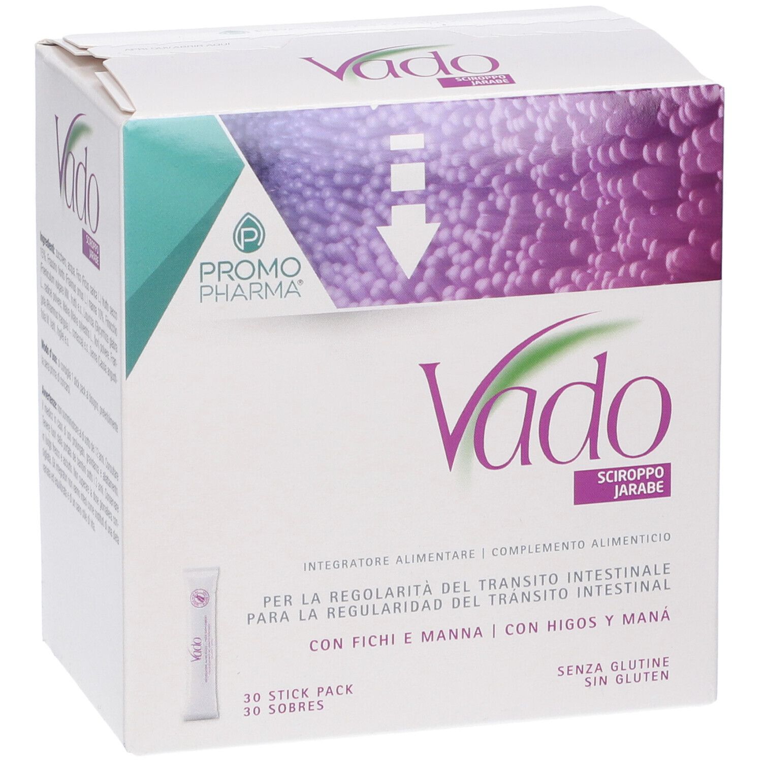 Vado Sciroppo Stick Packung mit 30 Einzelportionen. Integratore alimentare.