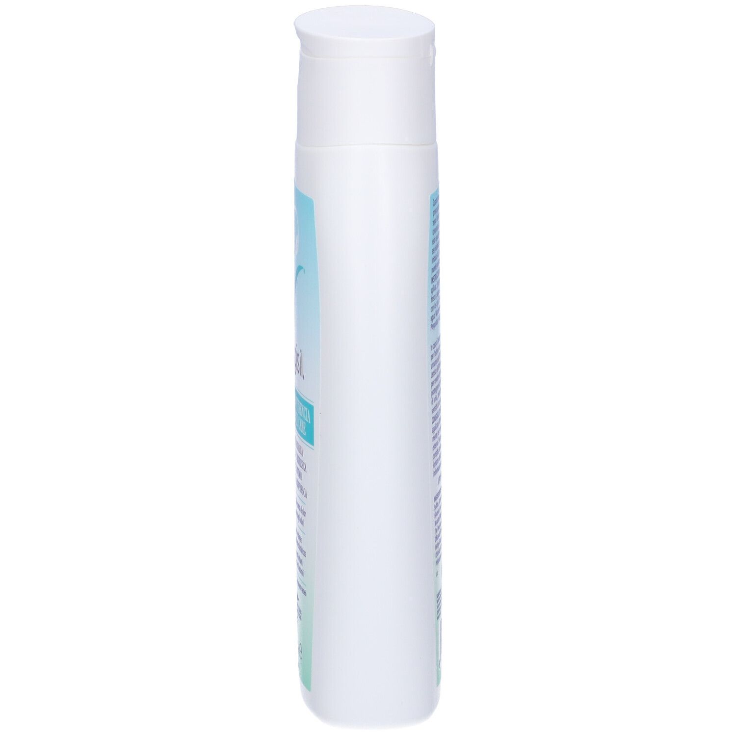 Vagisil Incontinence Care Detergente Intimo 2In1. Flacone bianco. Vista laterale. Testo sull'etichetta.