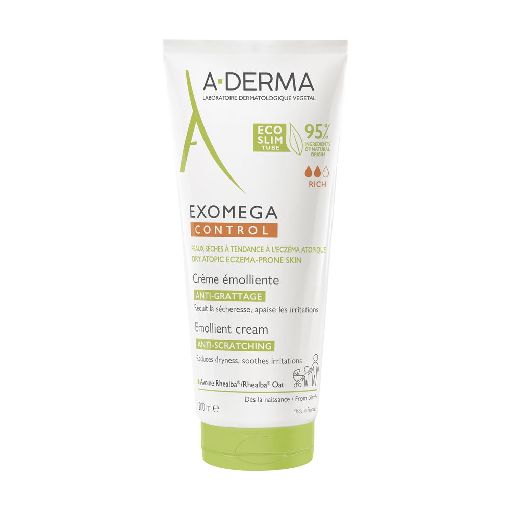 A-DermaExomega Control Crema Emolliente “Anti-grattage” 200ml - Pelle secca e atopica, prurito