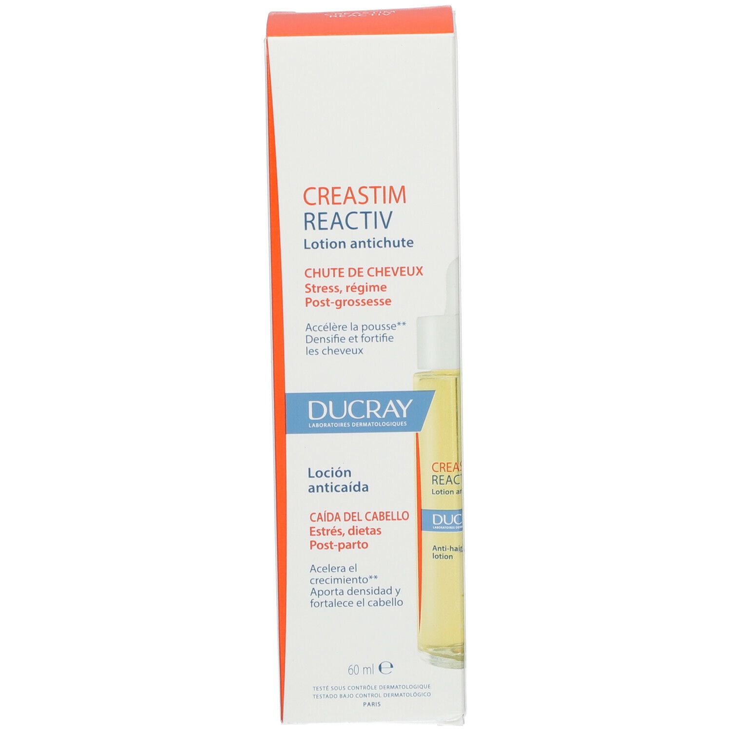 Confezione DUCRAY Creastim Reactiv. Scritta: Lozione anticaduta.