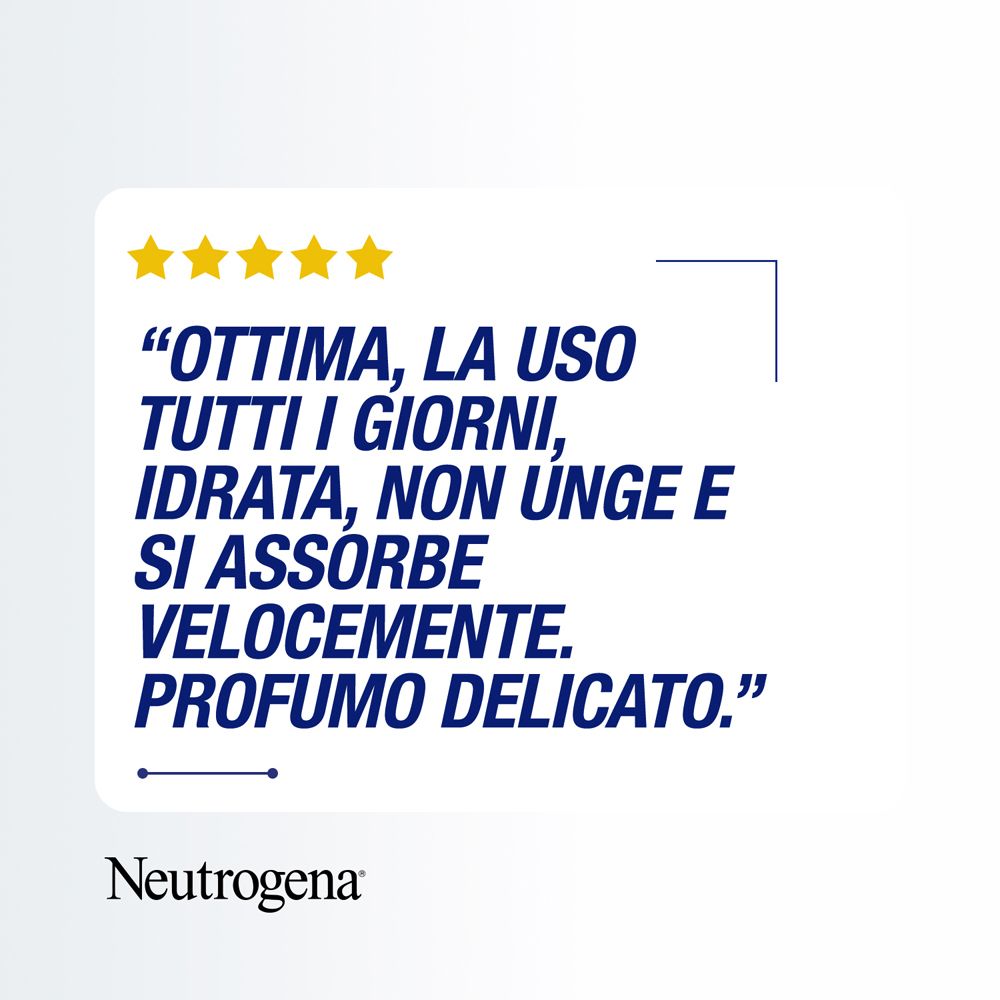 Text: Ottima, la uso tutti i giorni, idrata, non unge e si assorbe velocemente. Profumo delicato.