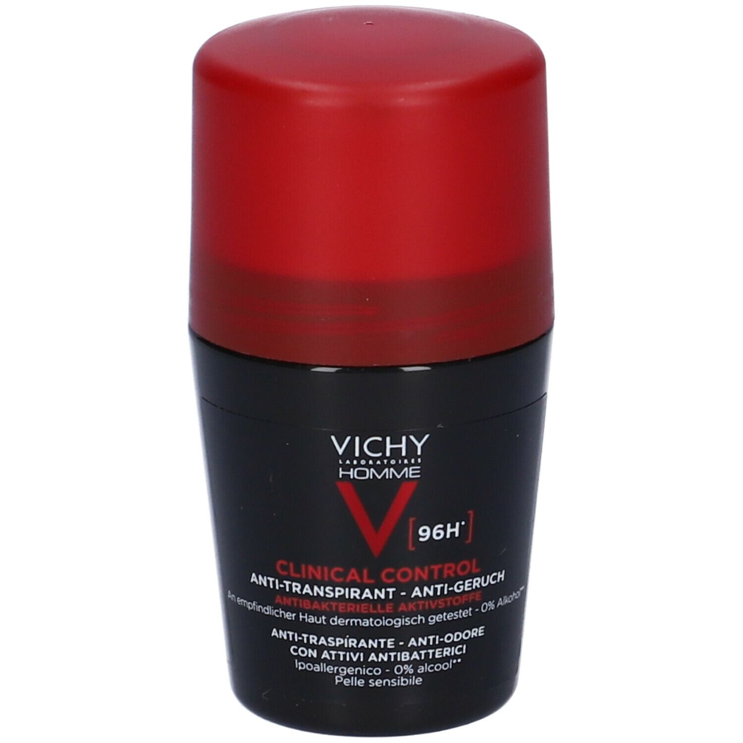 Image of Vichy Homme Clinical Control Deodorante Roll -On 96H Anti -Traspirante No Alcool. Ipoallergenico. Anti -Batterico. 50 ml