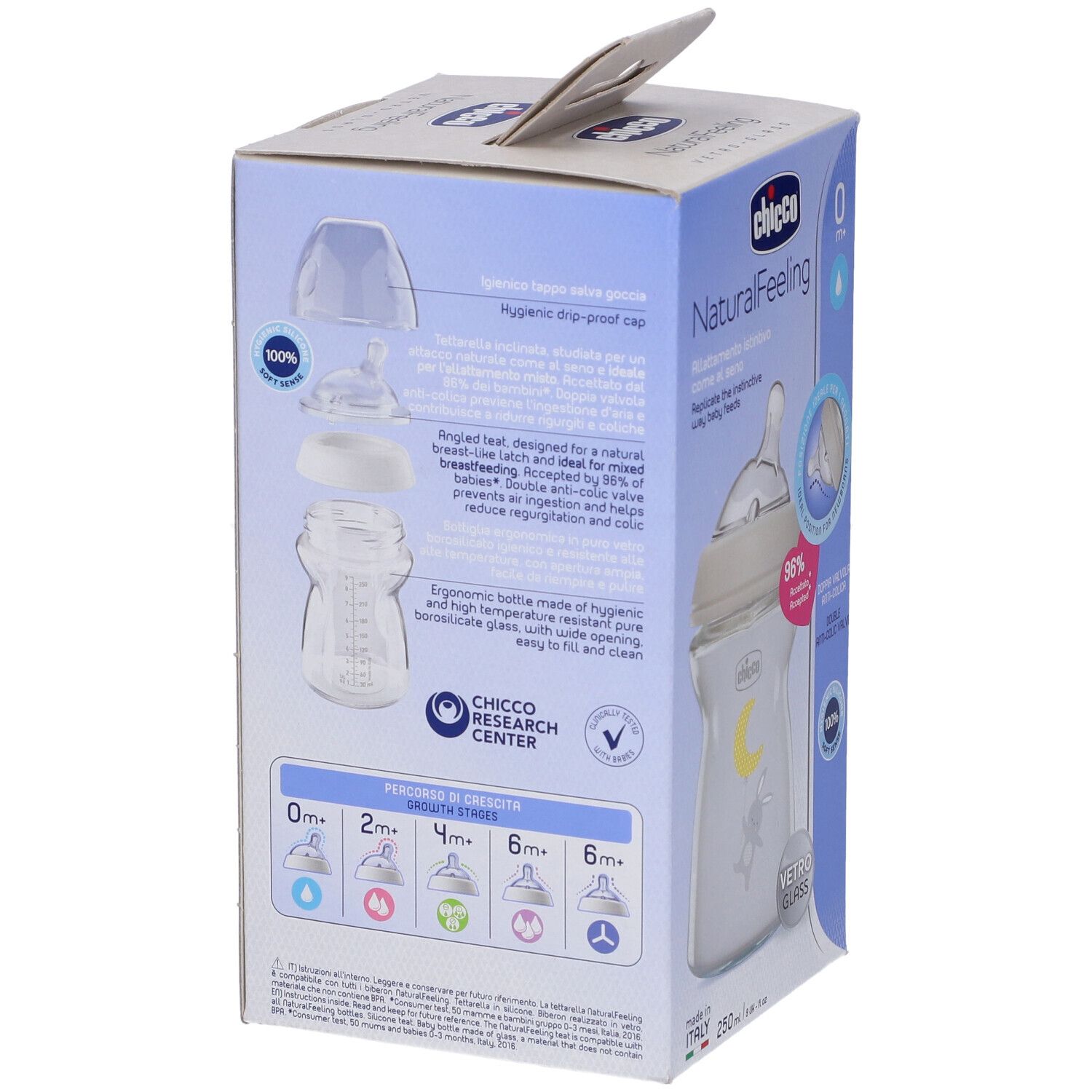 Retro della confezione. Chicco NaturalFeeling. Caratteristiche e informazioni.