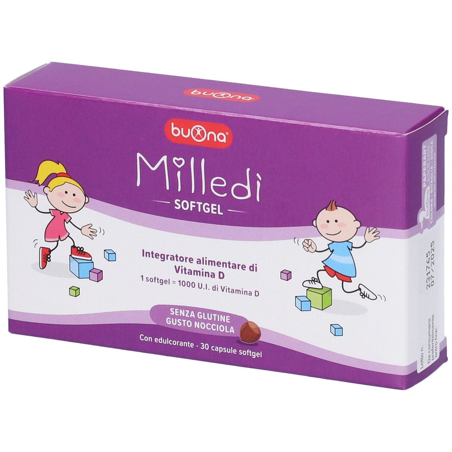 Milledì 30 Softgel Gusto Nocciola - Integratore Di Vitamina D3 Per I Bambini - Immagine 9