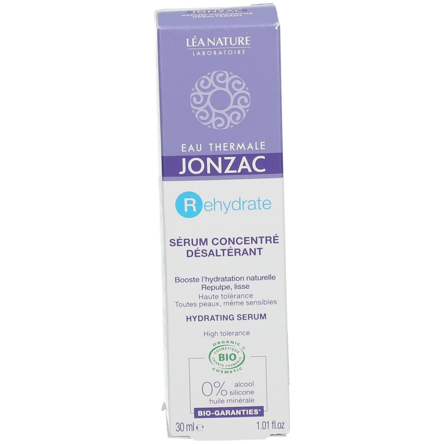 Confezione. EAU THERMALE JONZAC Rehydrate Hydrating Serum. Informazioni sul prodotto. Certificazione Bio. 30 ml.