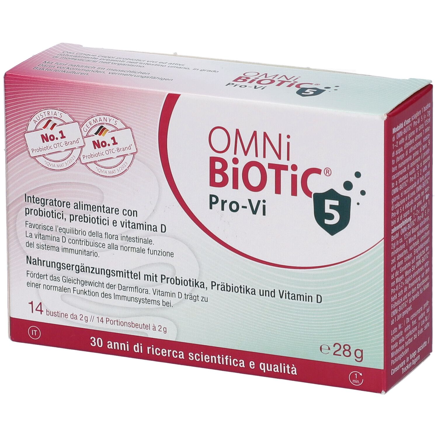 Omni Biotic Pro-Vi 5 Integratore Alimentare con Probiotici e Vitamina D 14 Bustine da 2 g - Institut Allergosan GmbH - Immagine 7