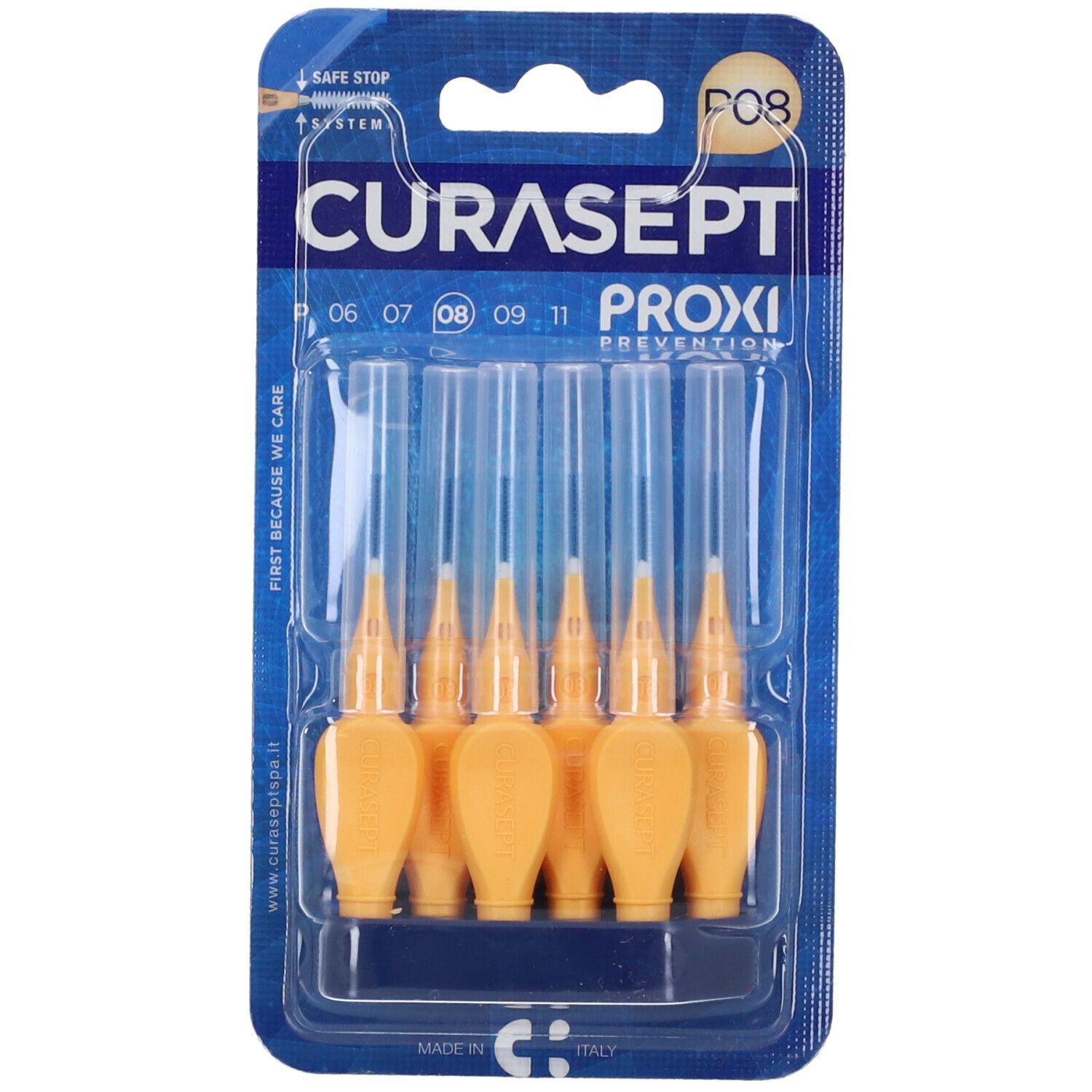 Curasept Proxi Interdentalbürsten P08 - 6 Stück Hellorange 0,8 mm - Bild 2