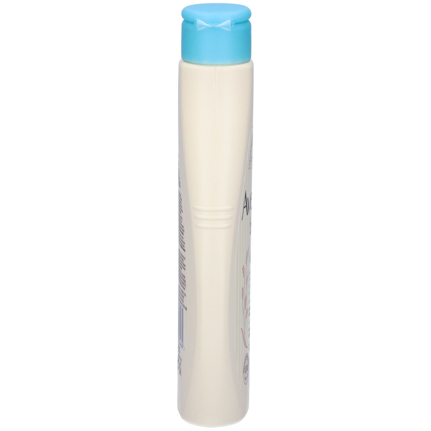 Flacone Aveeno Baby Daily Care, blu. Vista laterale.