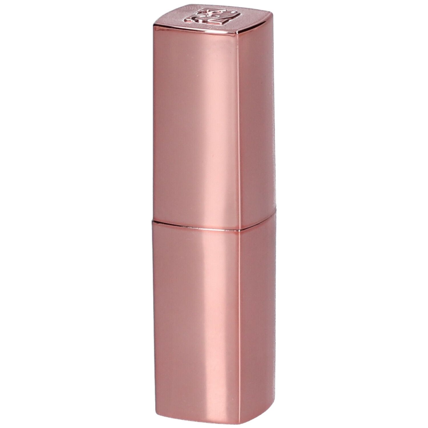 Rossetto rosa in astuccio rettangolare. Parte superiore con logo. Superficie lucida.