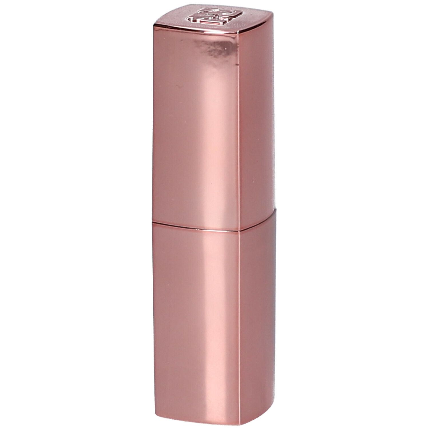 Rossetto rosa in astuccio rettangolare. Parte superiore con logo. Superficie lucida.