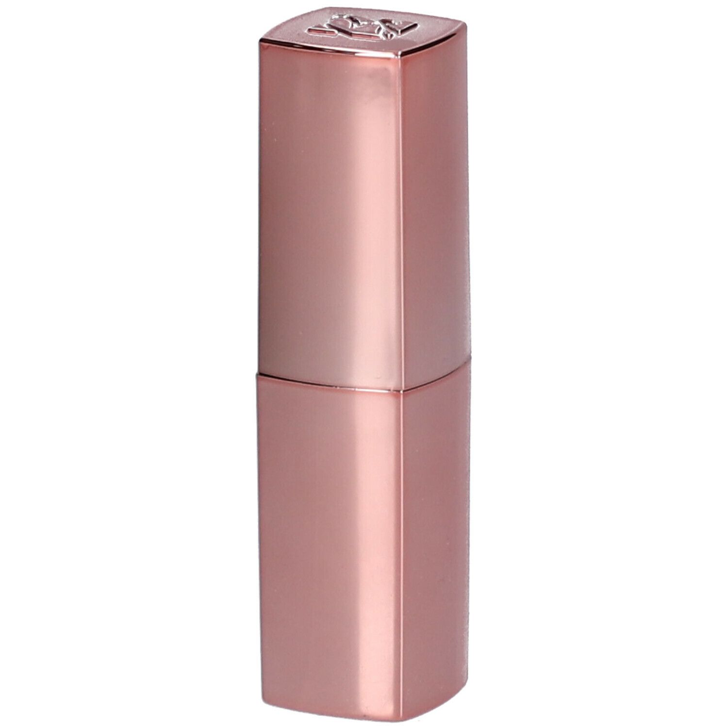 Rossetto rosa in astuccio ottagonale allungato. Parte superiore con logo. Superficie lucida.