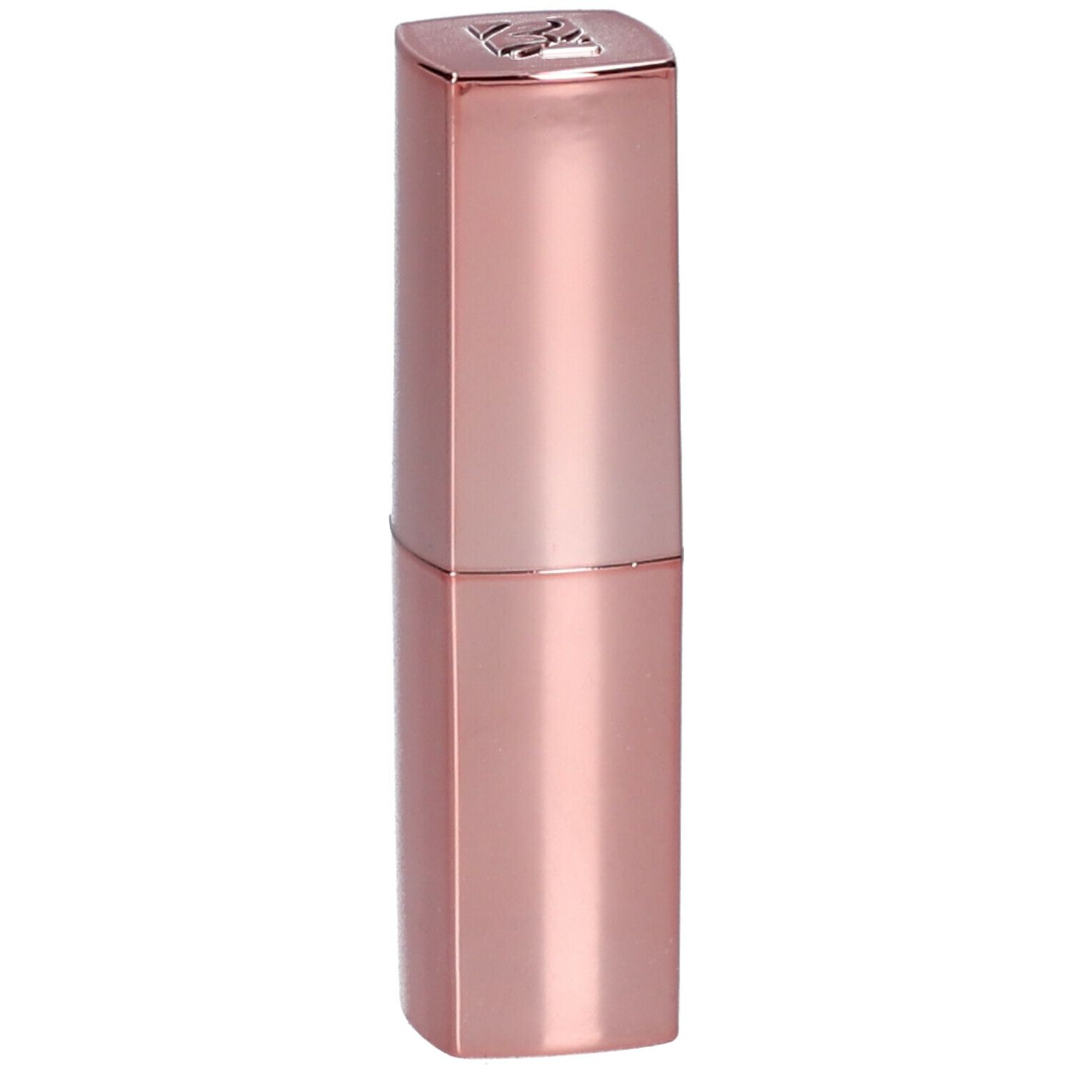 Rossetto rosa in astuccio ottagonale allungato. Parte superiore con logo. Superficie lucida.