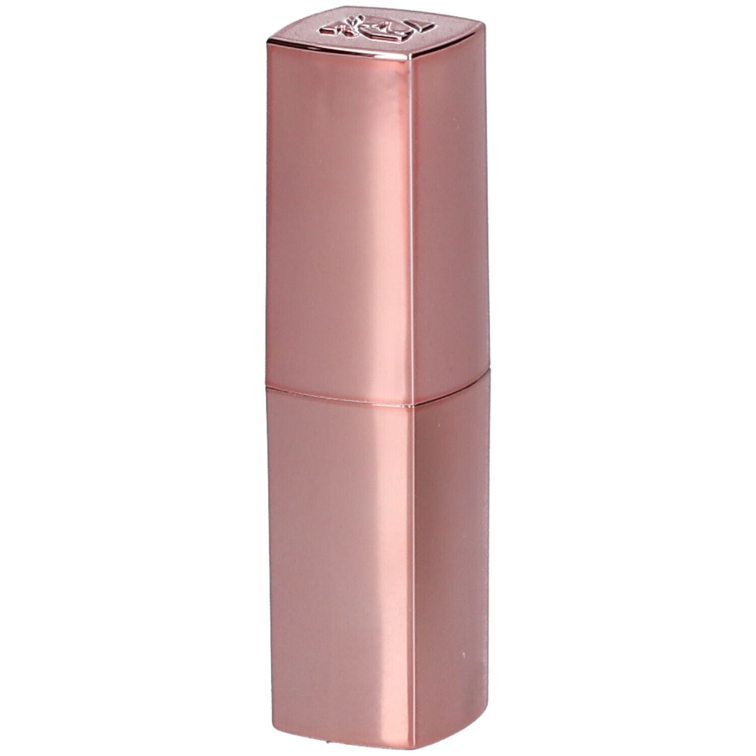 Rossetto rosa in astuccio rettangolare. Parte superiore con incisione. Superficie lucida.