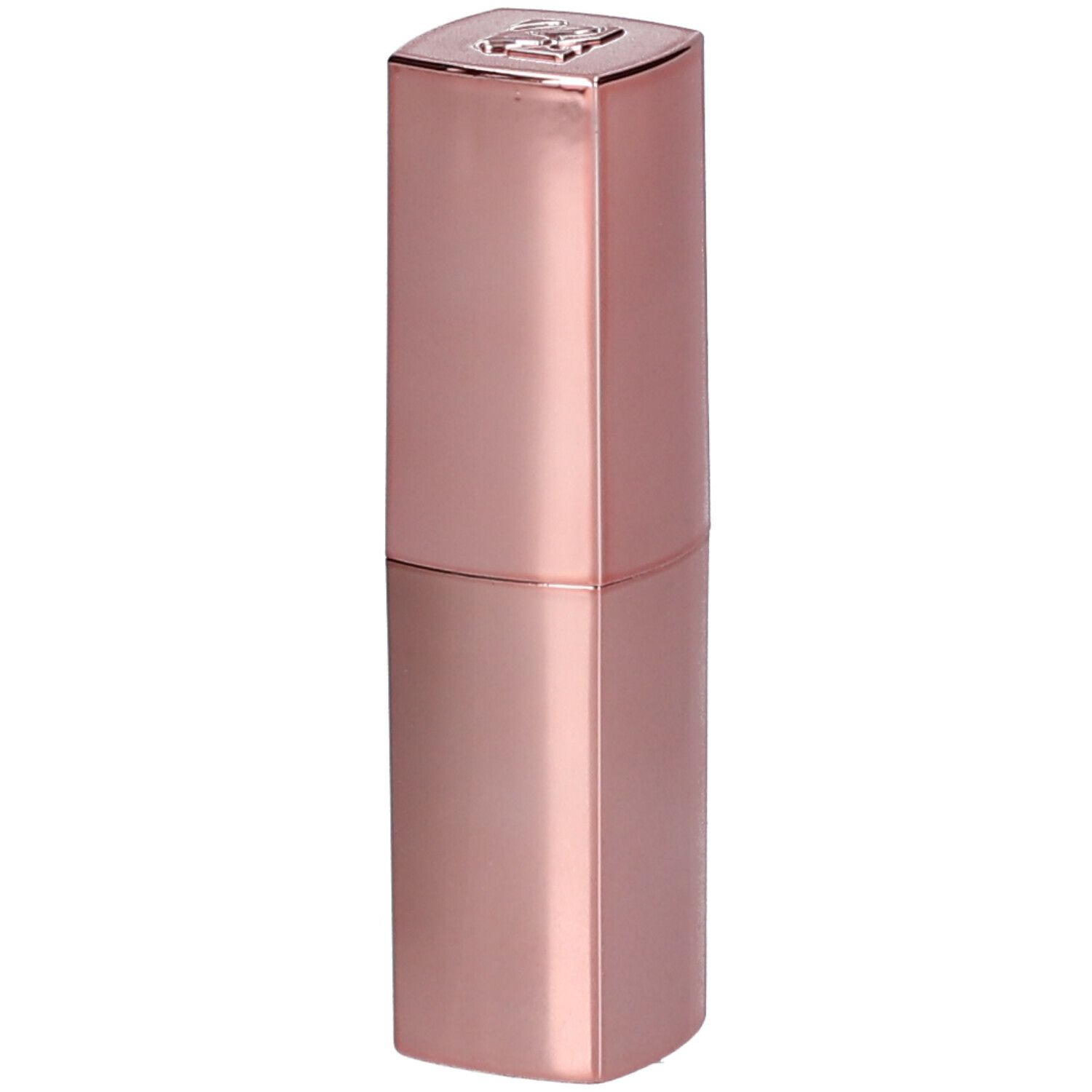 Rossetto rosa in astuccio rettangolare. Parte superiore con incisione. Superficie lucida.