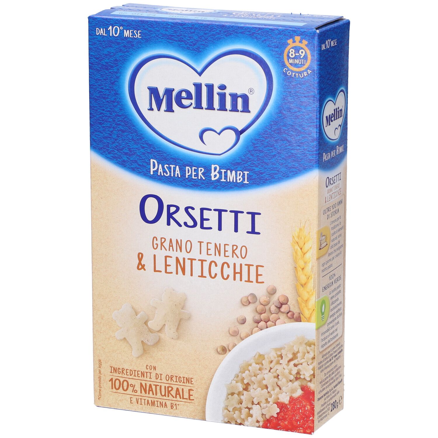 Mellin Pasta Per Bimbi Orsetti Grano Tenero & Lenticchie