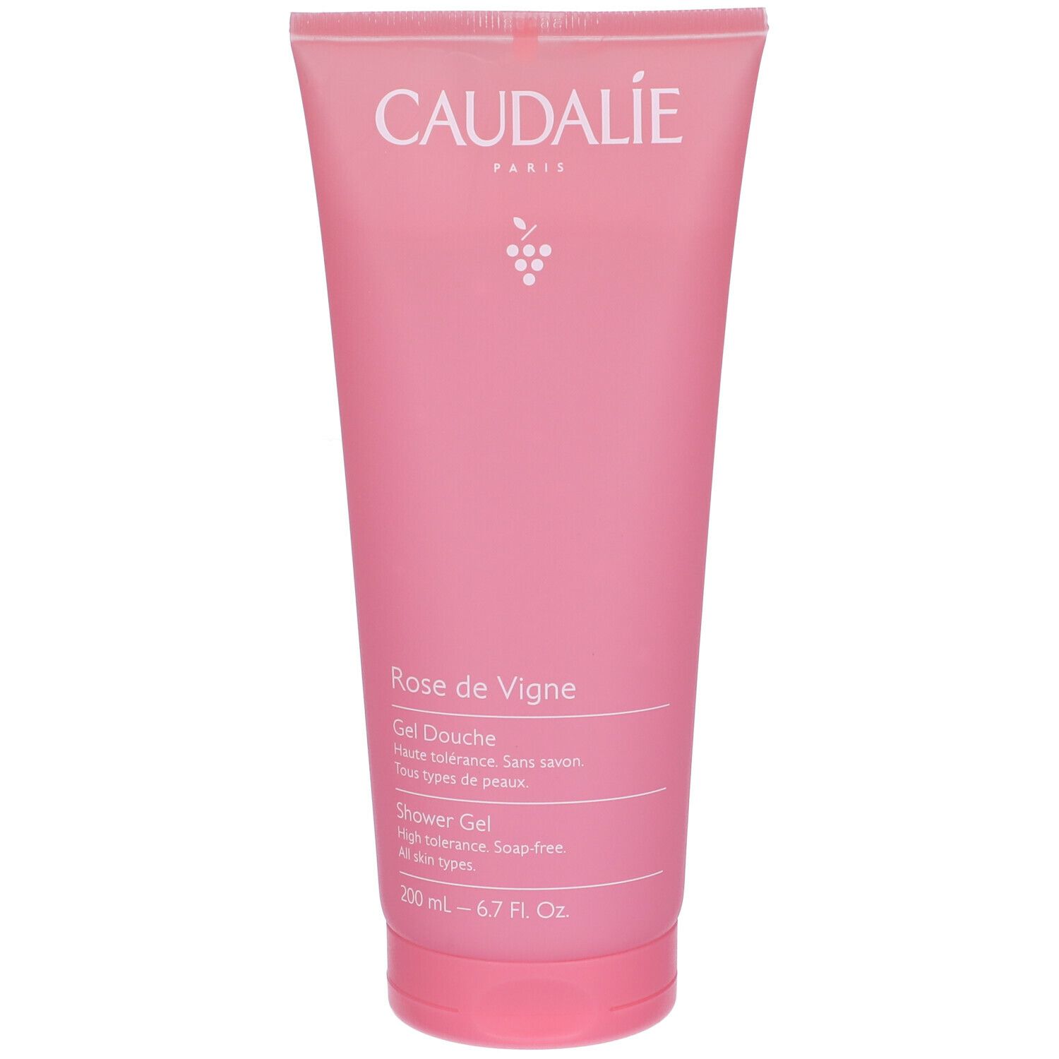 Rosa Caudalie Rose de Vigne Duschgel-Tube mit 200 ml Inhalt.
