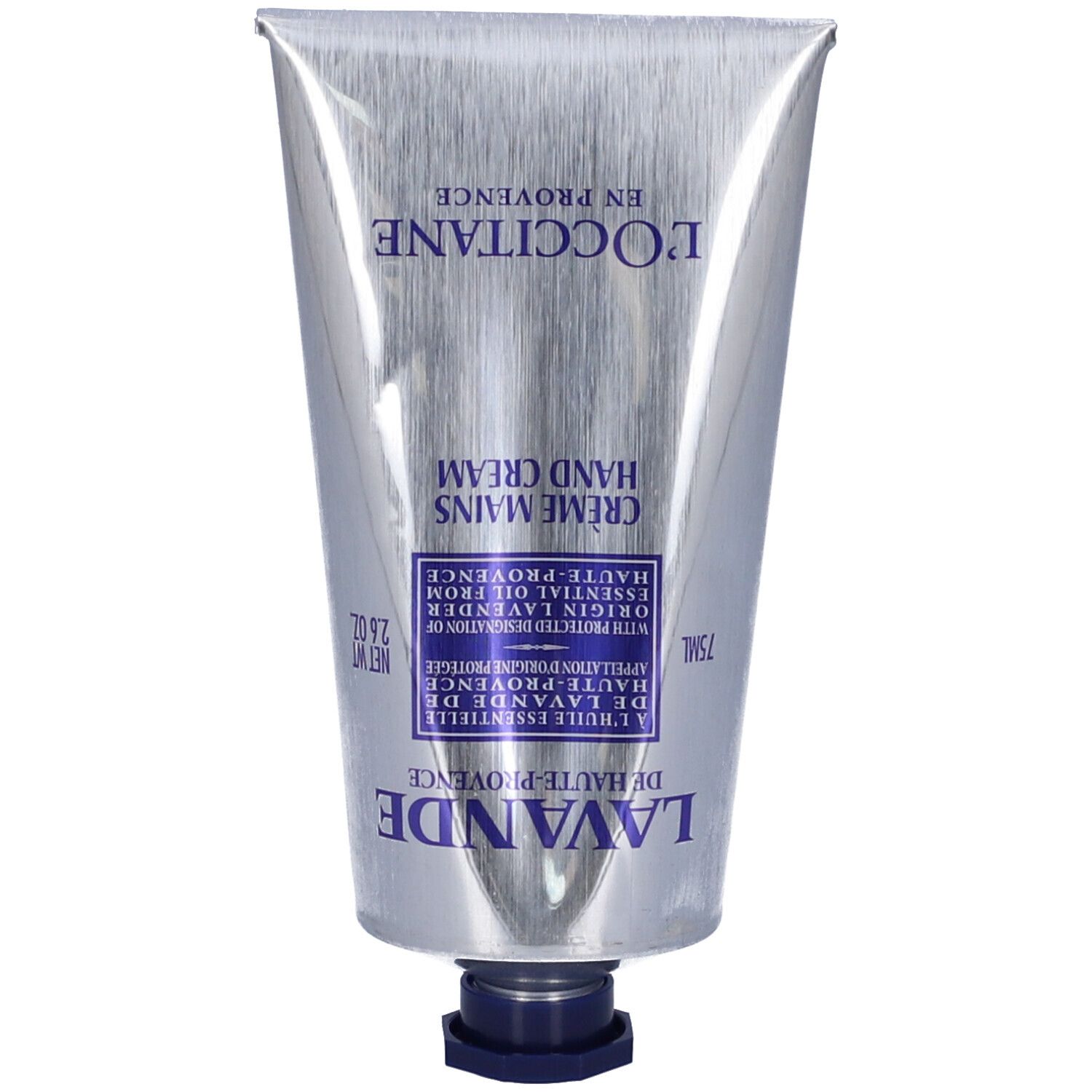 Tubo di crema mani. Crema mani Lavanda, 75 ml. Marchio L'Occitane.