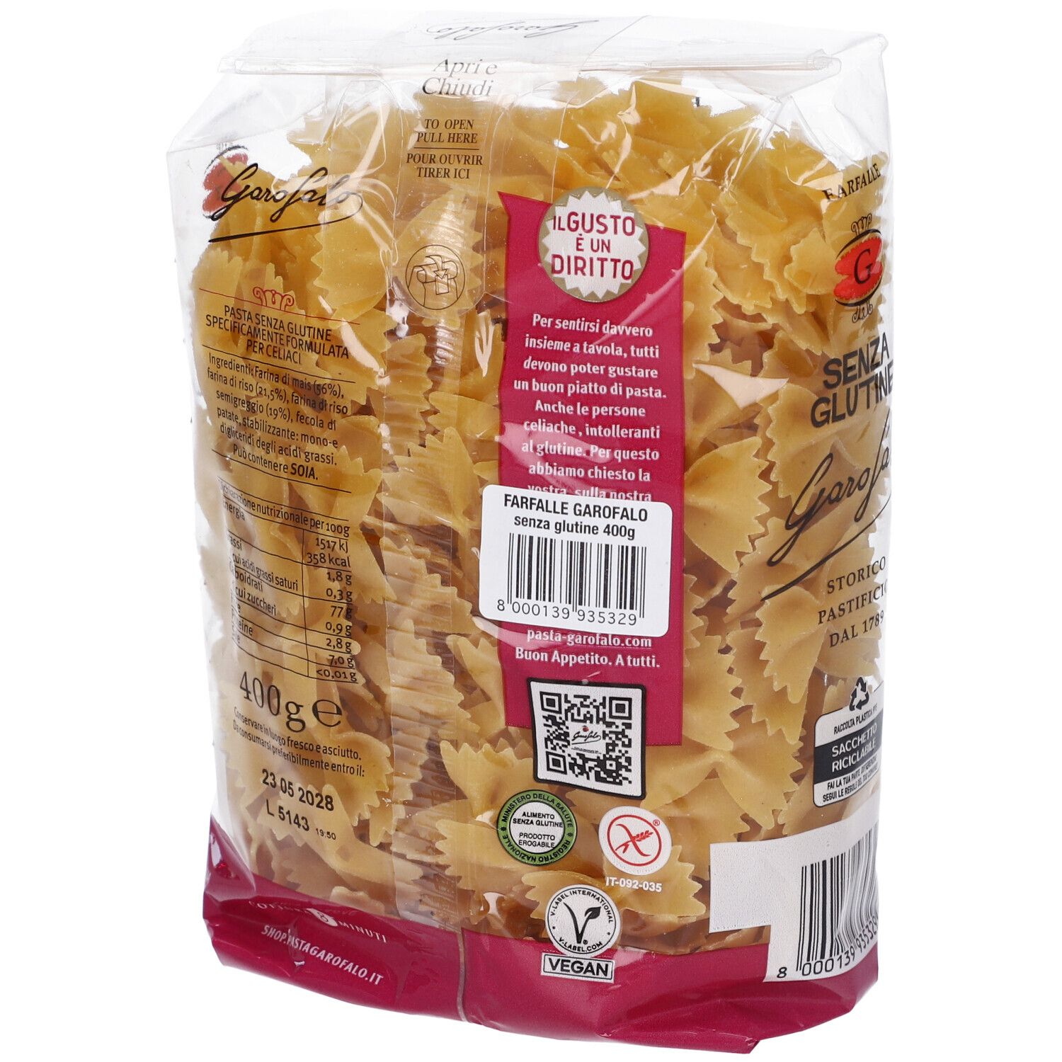 Garofalo Ditalini Rigati Senza Glutine: Farfalle-Nudeln aus Mais und Vollkornreis.