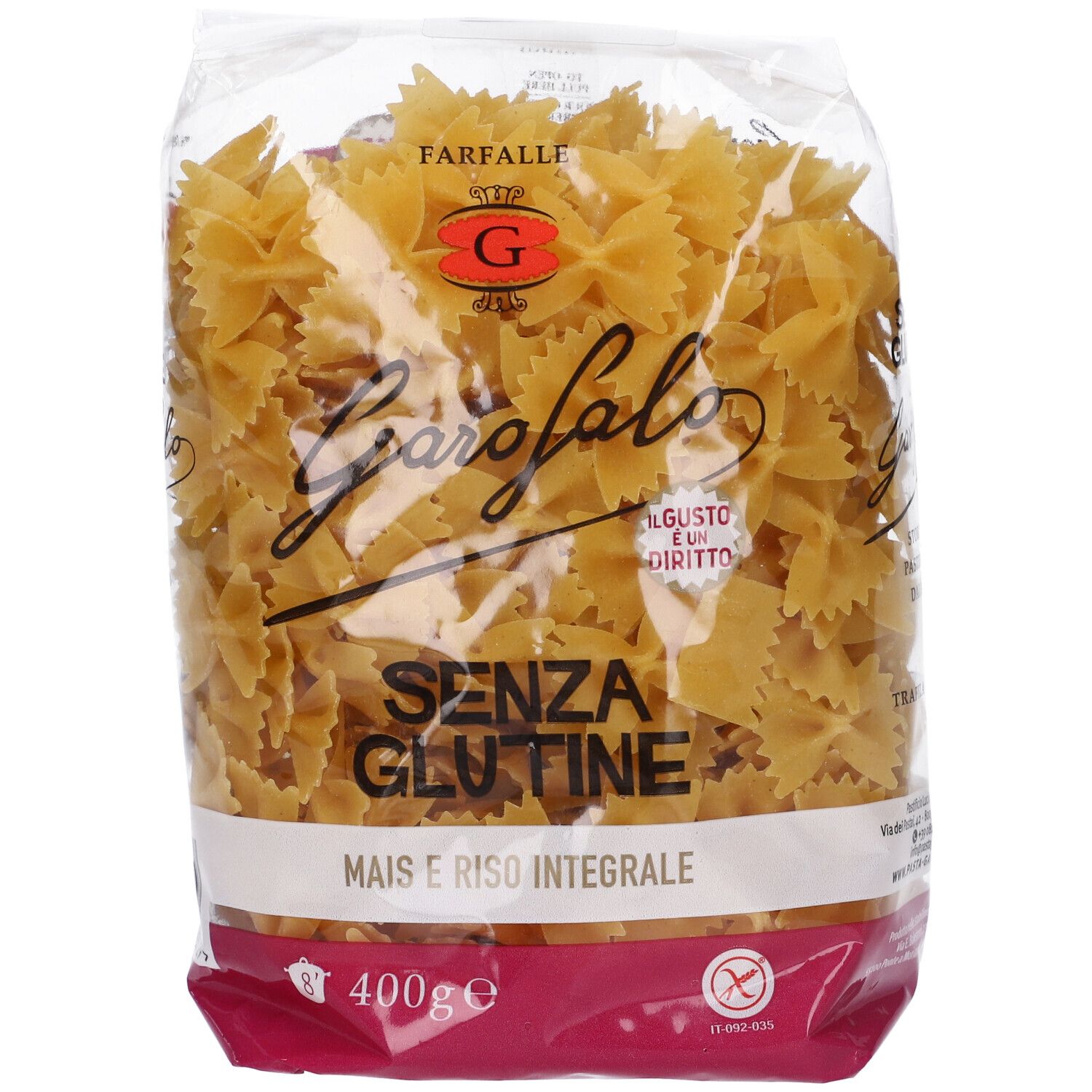 Garofalo Ditalini Rigati Senza Glutine: Farfalle-Nudeln aus Mais und Vollkornreis.