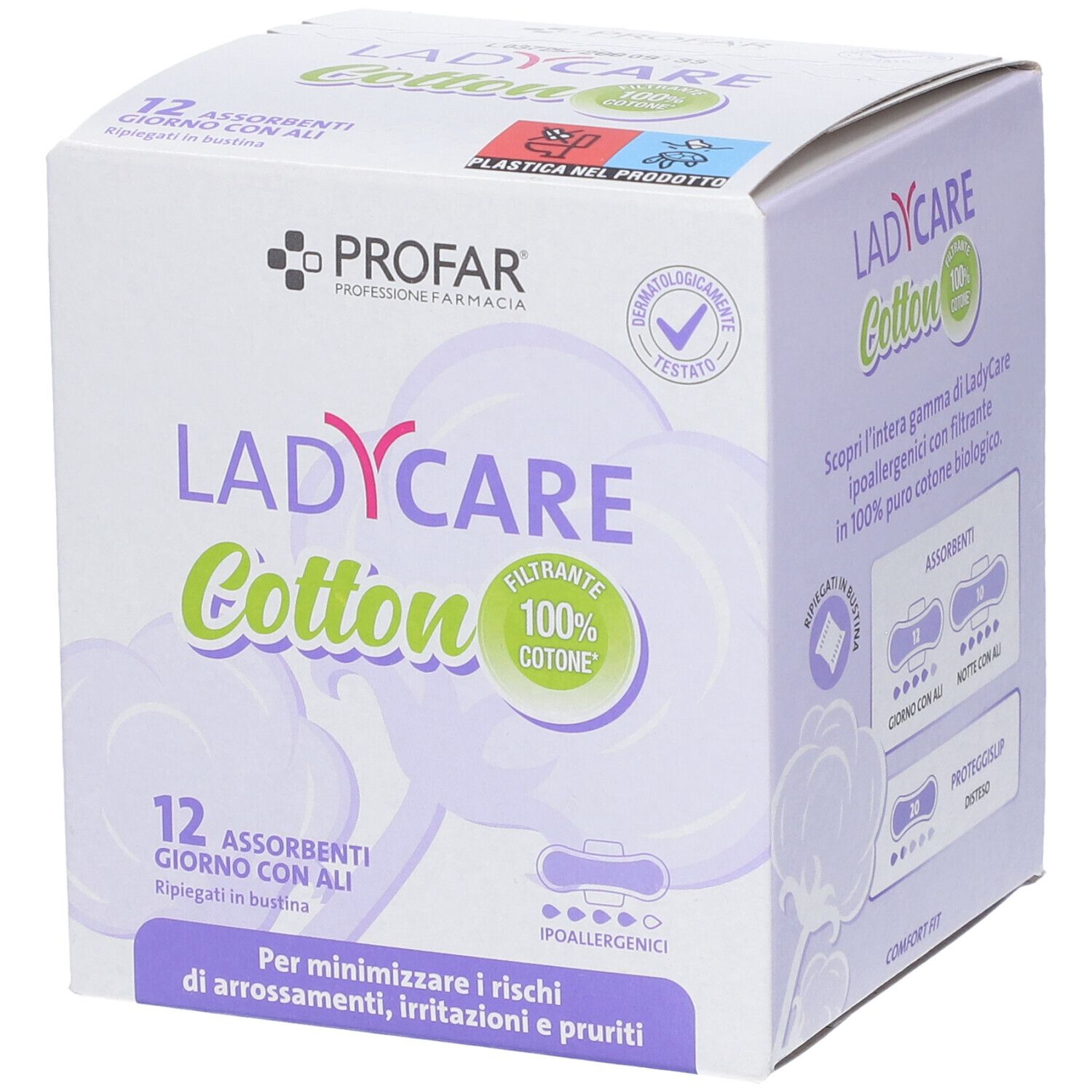 Profar LadyCare Cotton Assorbenti Giorno con Ali 12 Pezzi