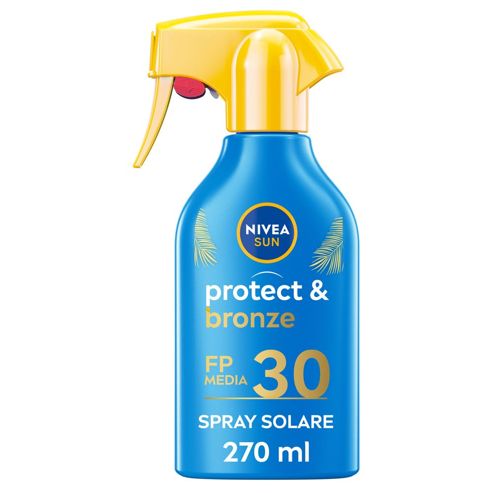 Nivea Sun Spray Solare Protect & Bronze FP30 270 ml, Crema solare 30 per un'abbronzatura dorata