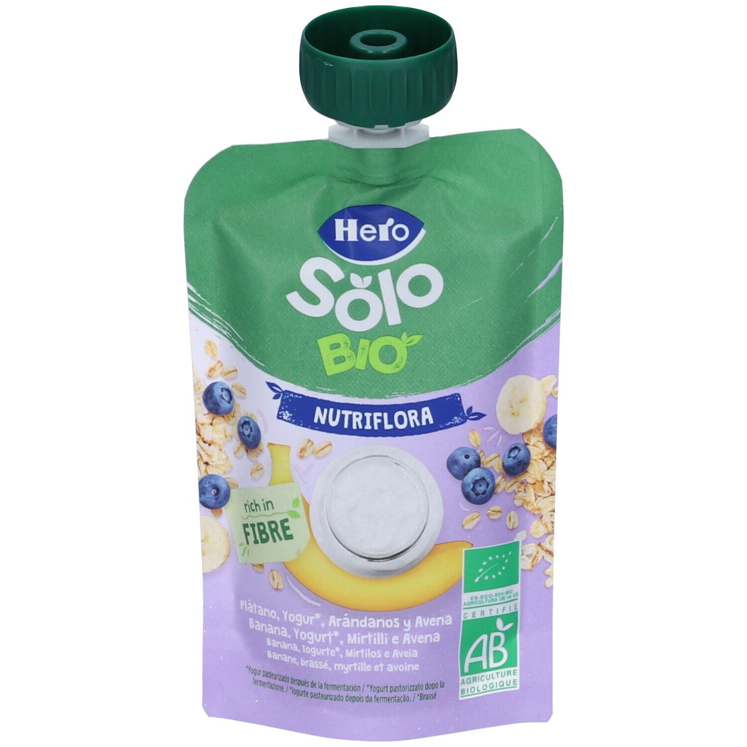 Hero Baby Solo Pouch Nutriflora Yogurt Banana Avena Mirtilli