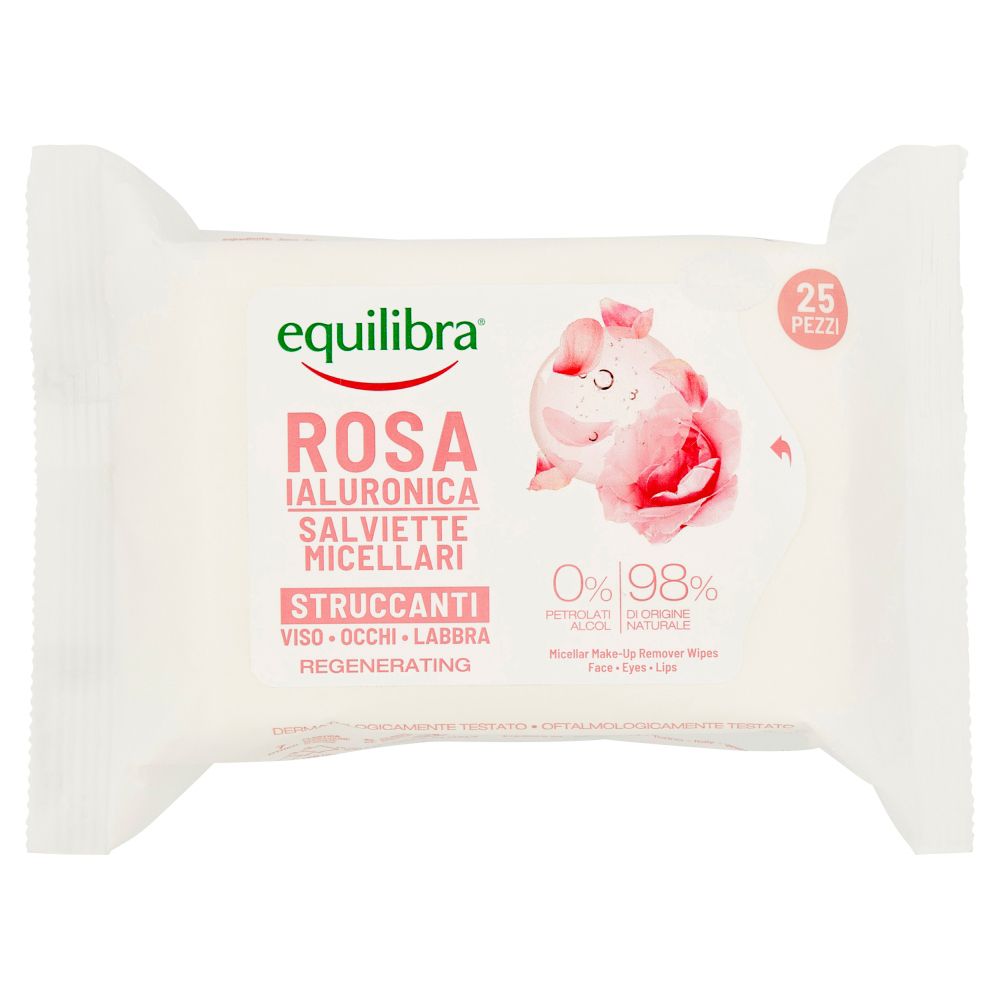 Equilibra® Rosa Ialuronica Salviette Micellari Struccanti