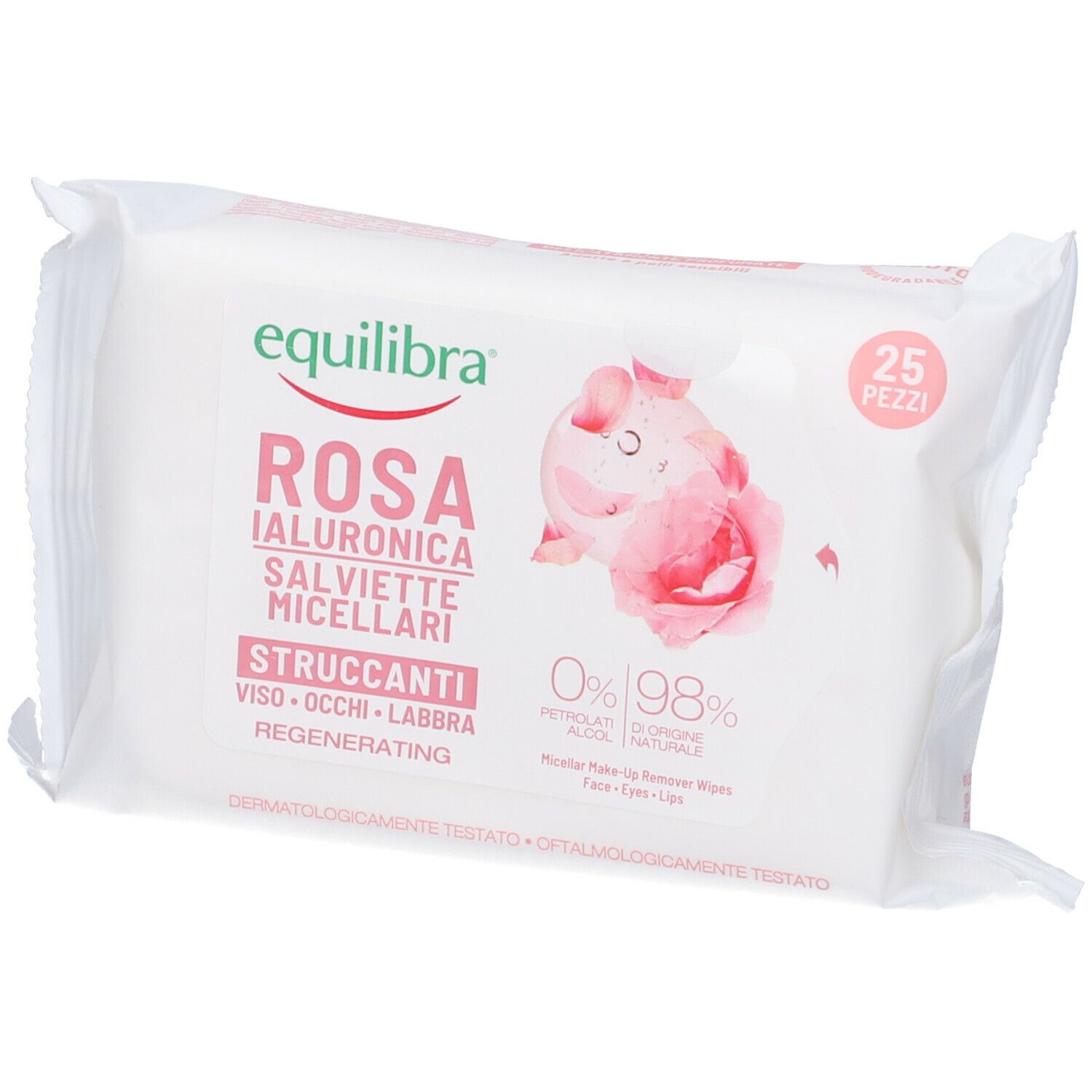 Equilibra Srl Equilibra Rosa Ialuronica Salviette Micellari Struccanti 25 Pezzi - Immagine 3