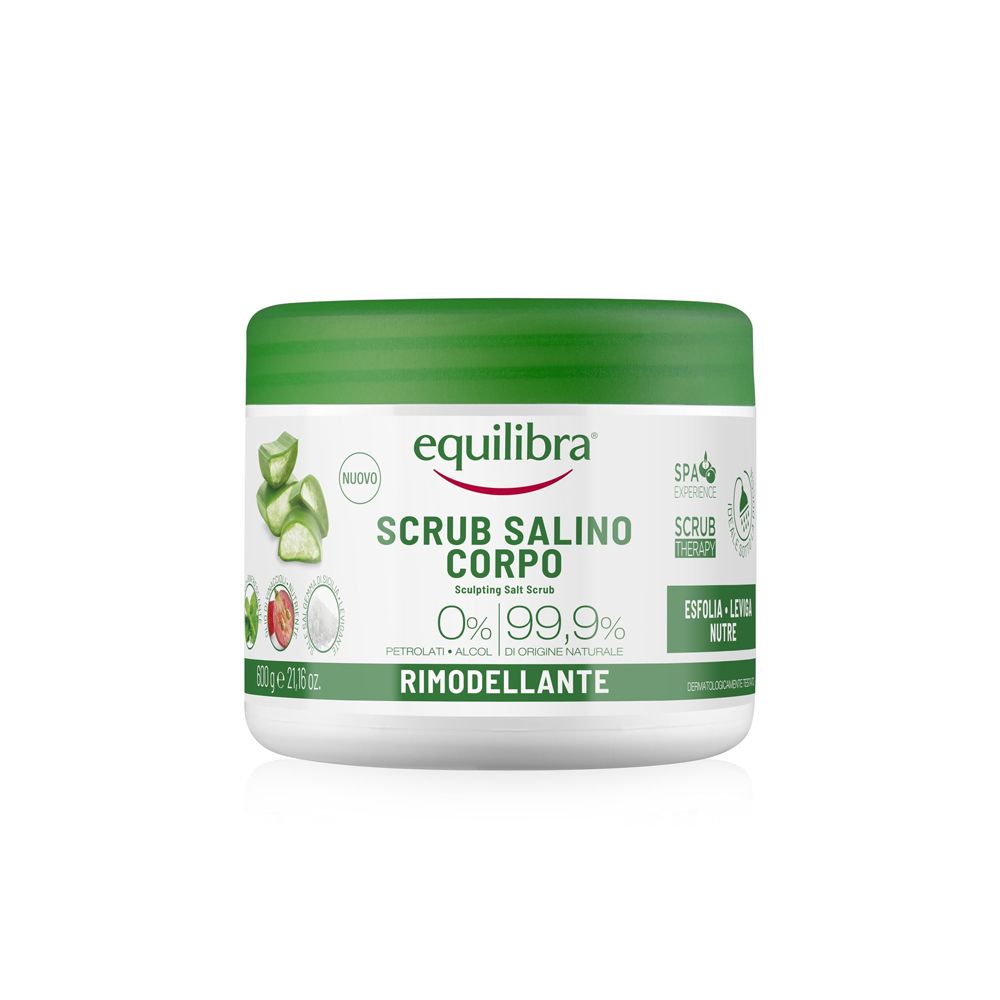 Equilibra Körperpeeling mit Meersalz, 0% Petrolatum, 99.9% natürliche Inhaltsstoffe, 800g.