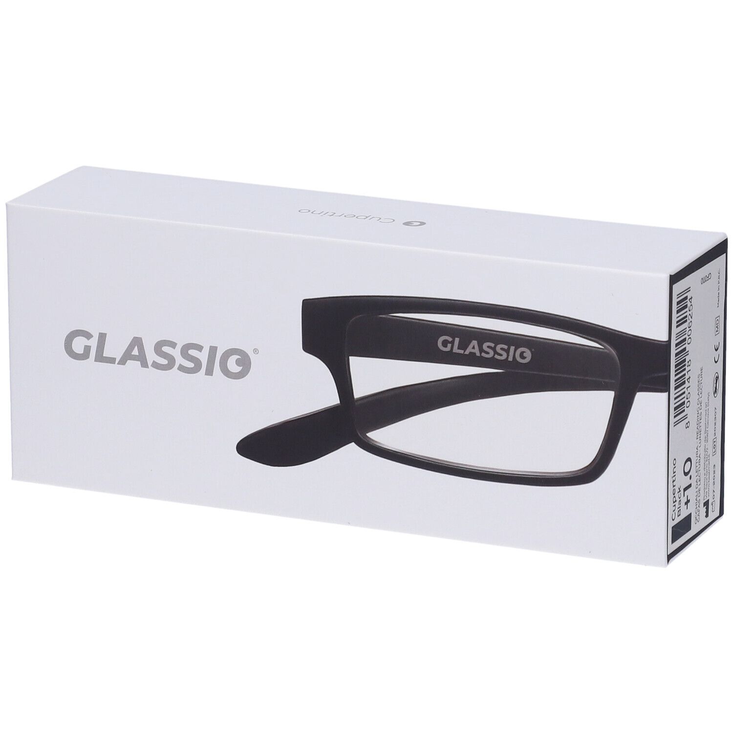 Occhiali da Lettura Glassio Cupertino Colore Nero Gradazione +1,0