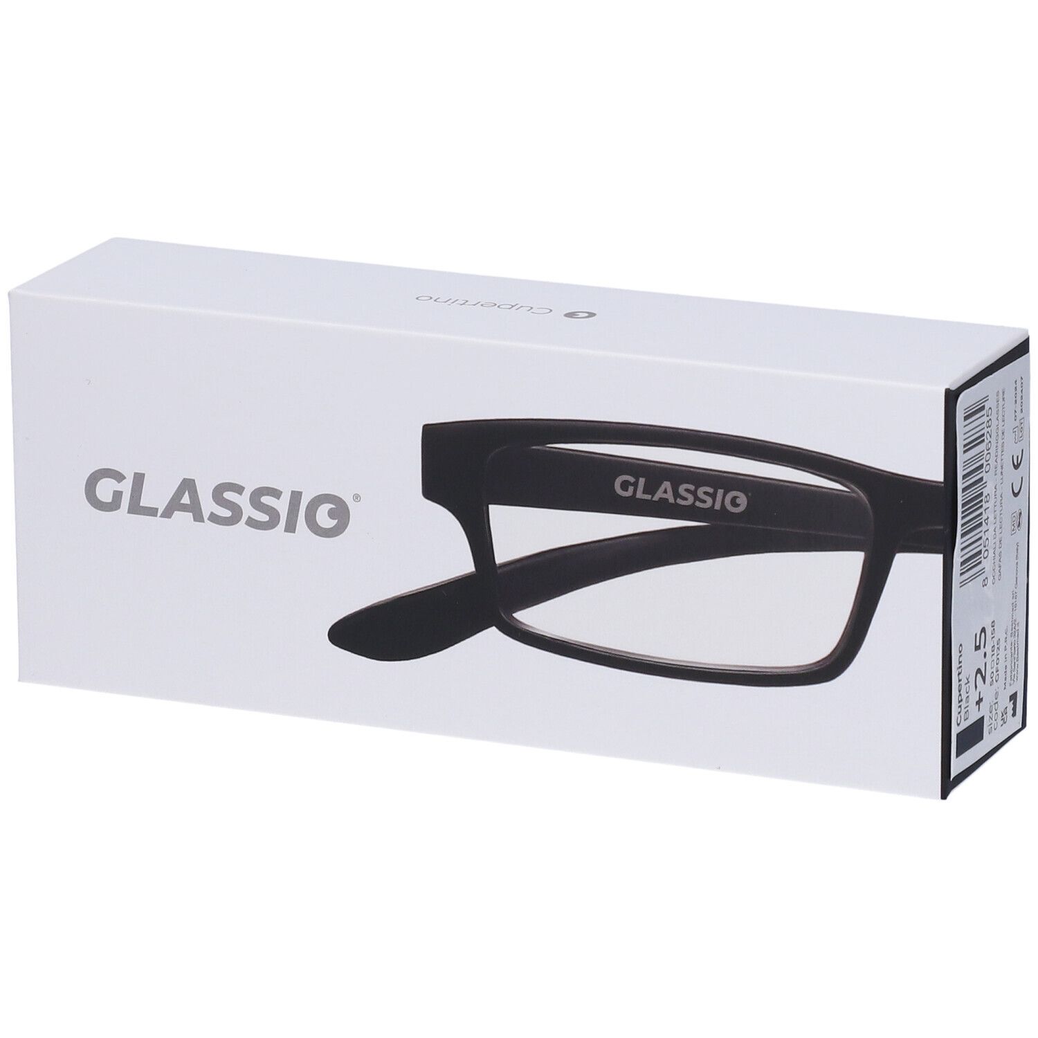 Occhiali da Lettura Glassio Cupertino Colore Nero Gradazione +2,5