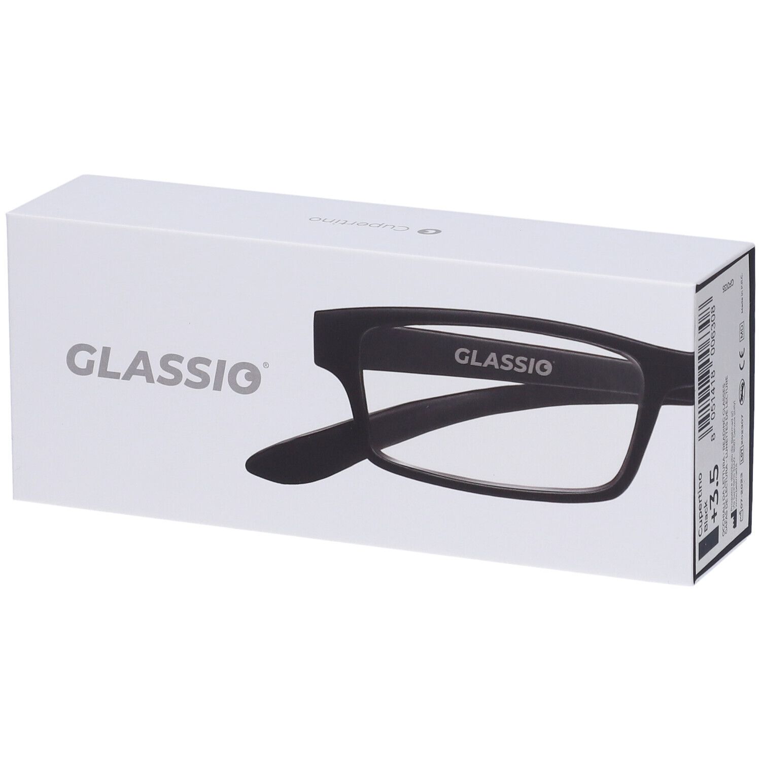 Occhiali da Lettura Glassio Cupertino Colore Nero Gradazione +3,5