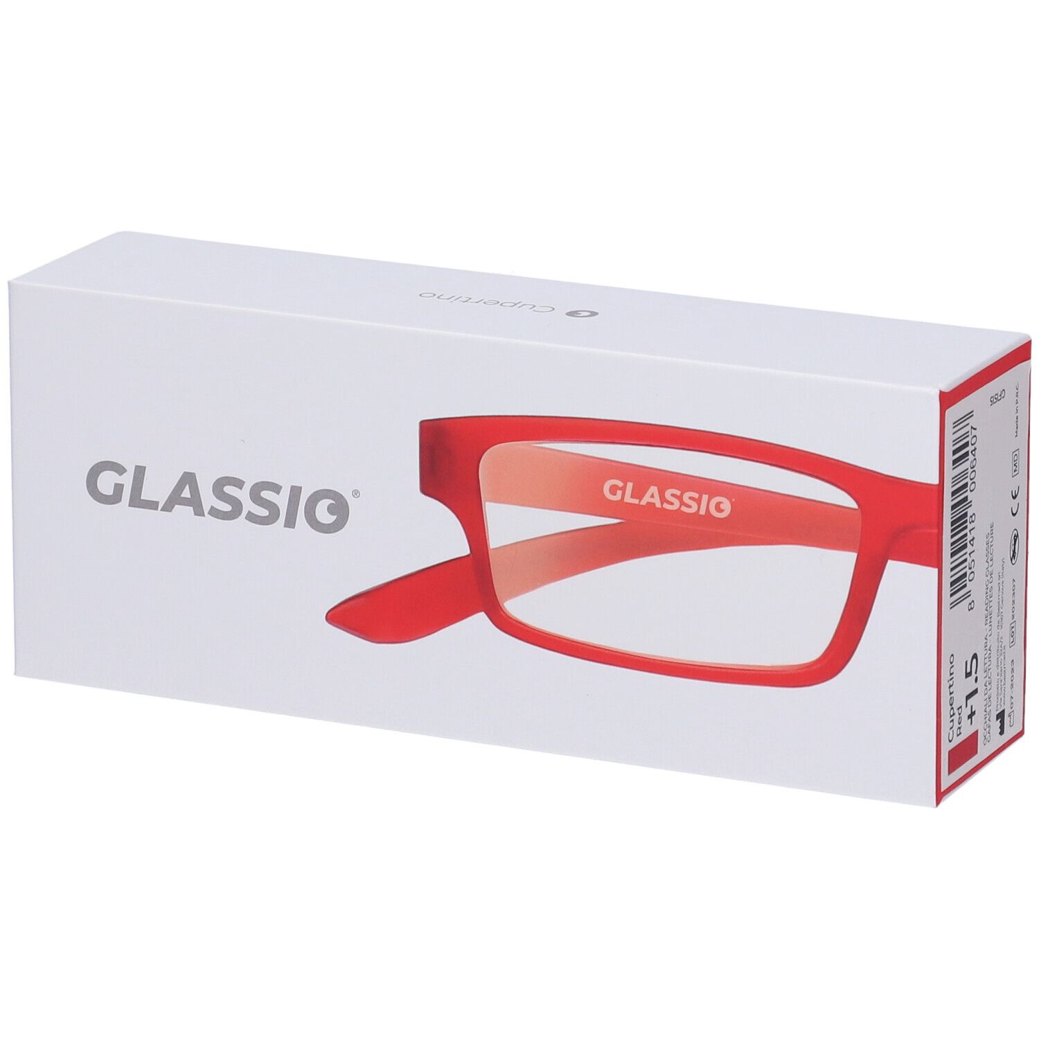 Occhiali da Lettura Glassio Cupertino Colore Rosso Gradazione +1,5