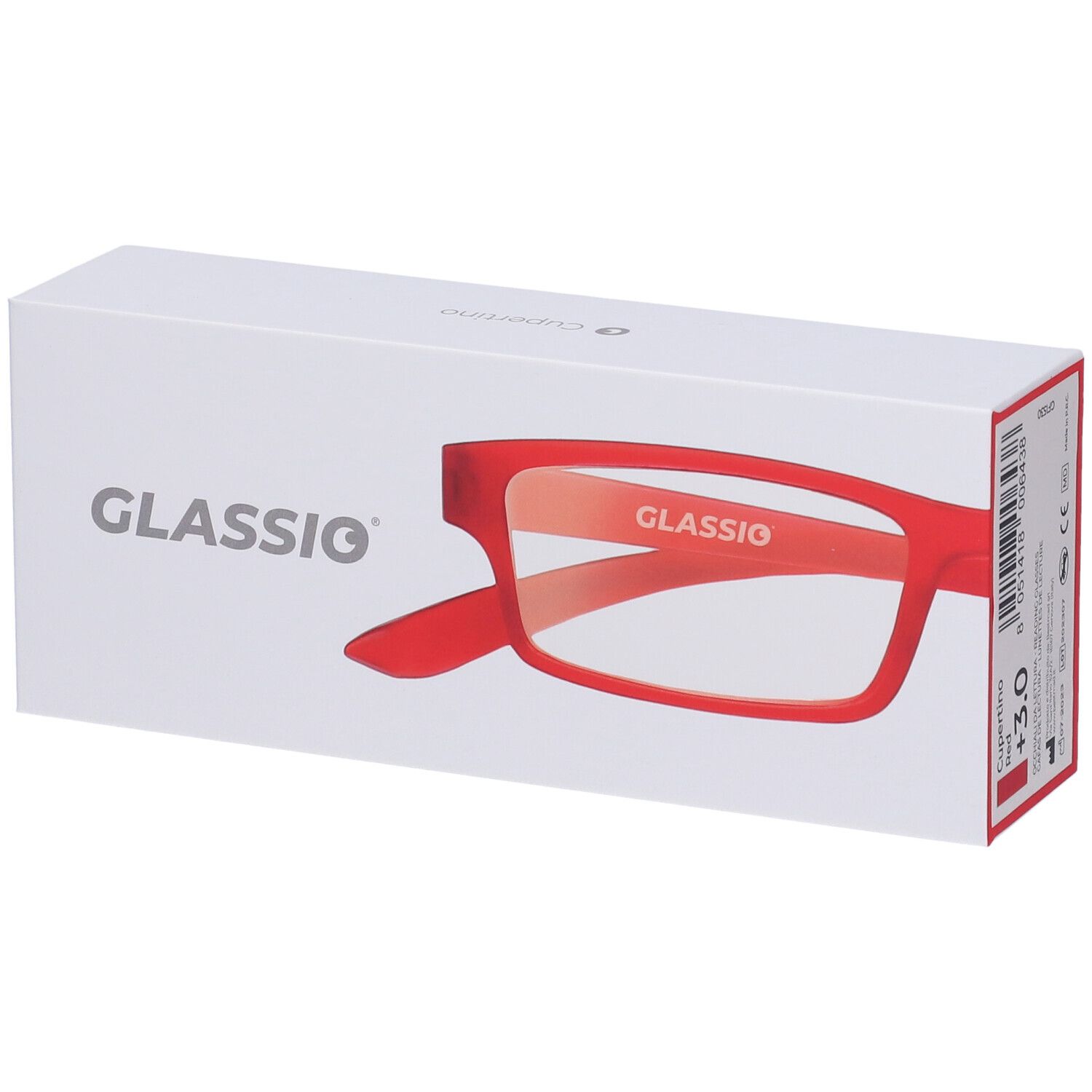 Occhiali da Lettura Glassio Cupertino Colore Rosso Gradazione +3,0