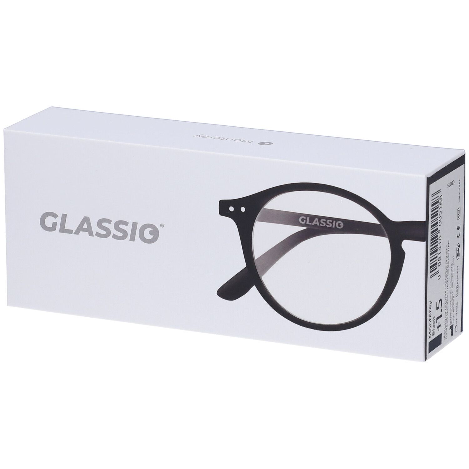 Occhiali da Lettura Glassio Monterey Colore Nero Gradazione +1,5