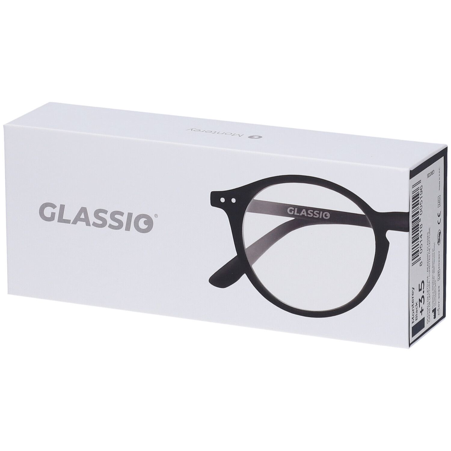 Occhiali da Lettura Glassio Monterey Colore Nero Gradazione +3,5