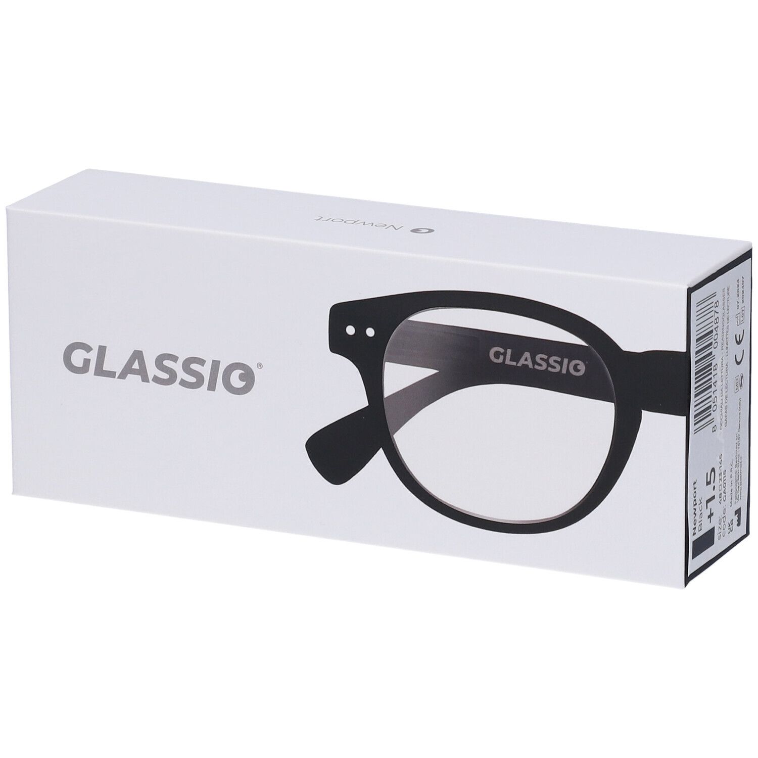 Occhiali da Lettura Glassio Newport Colore Nero Gradazione +1,5