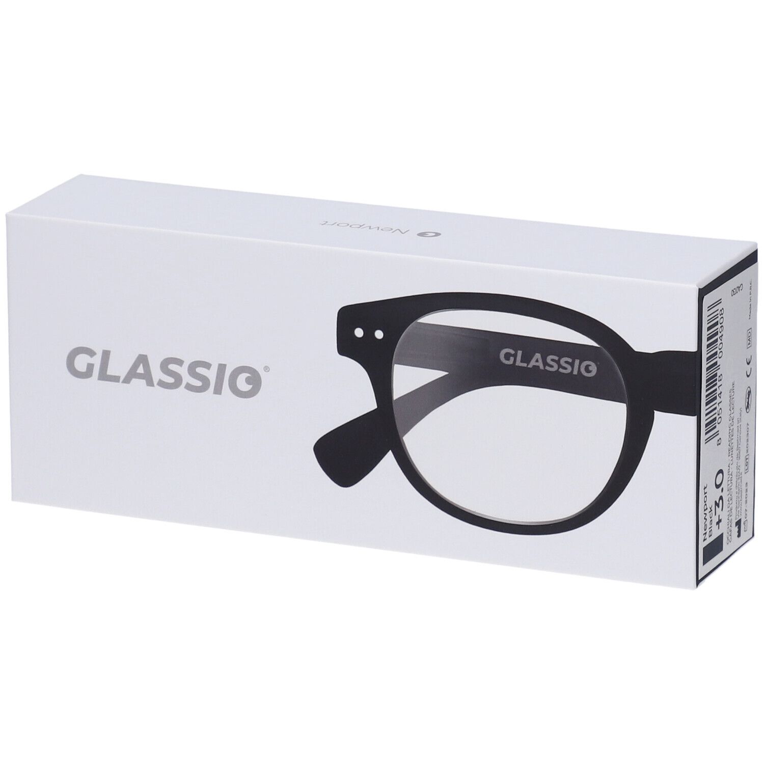 Occhiali da Lettura Glassio Newport Colore Nero Gradazione +3,0