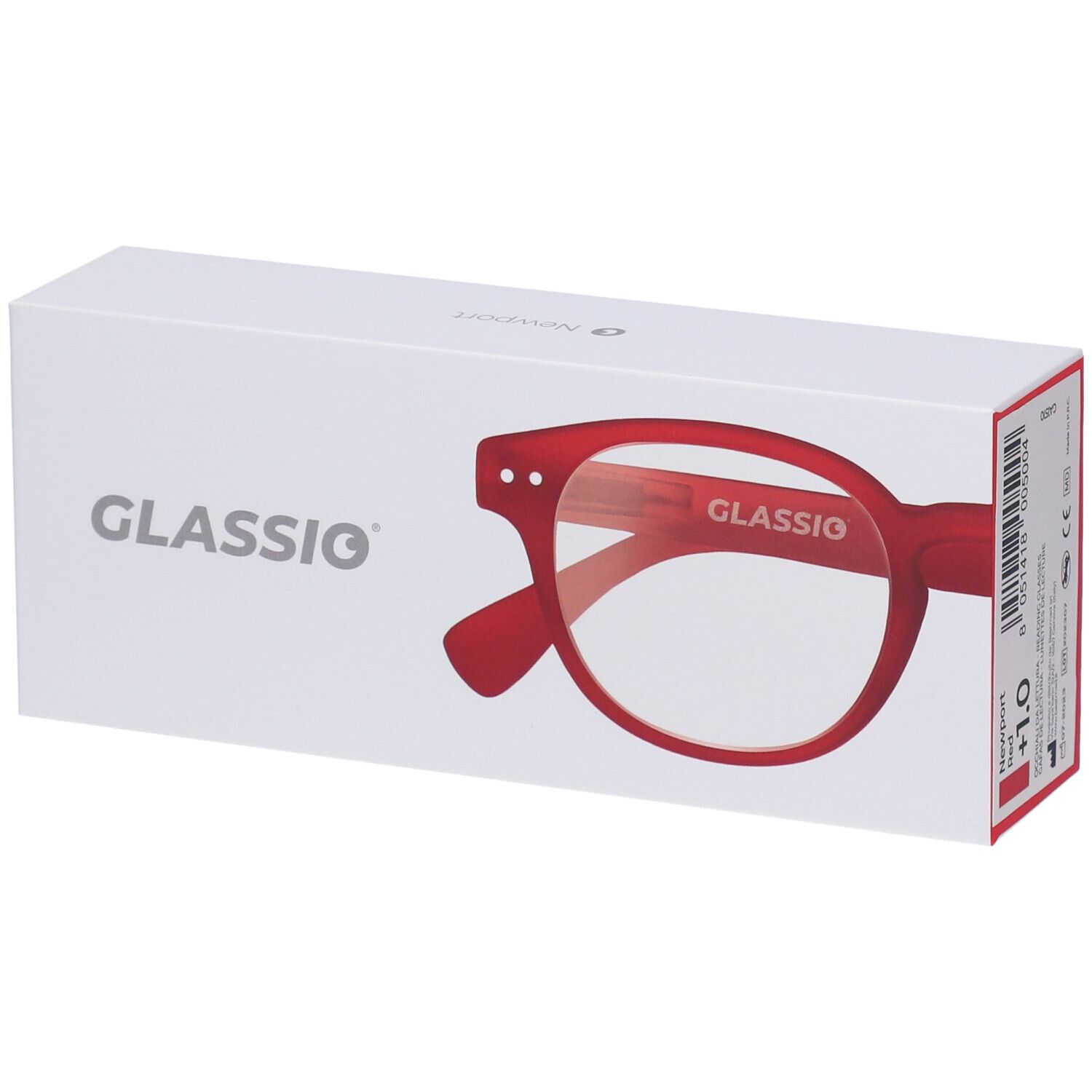 Occhiali da Lettura Glassio Newport Colore Rosso Gradazione +1,0