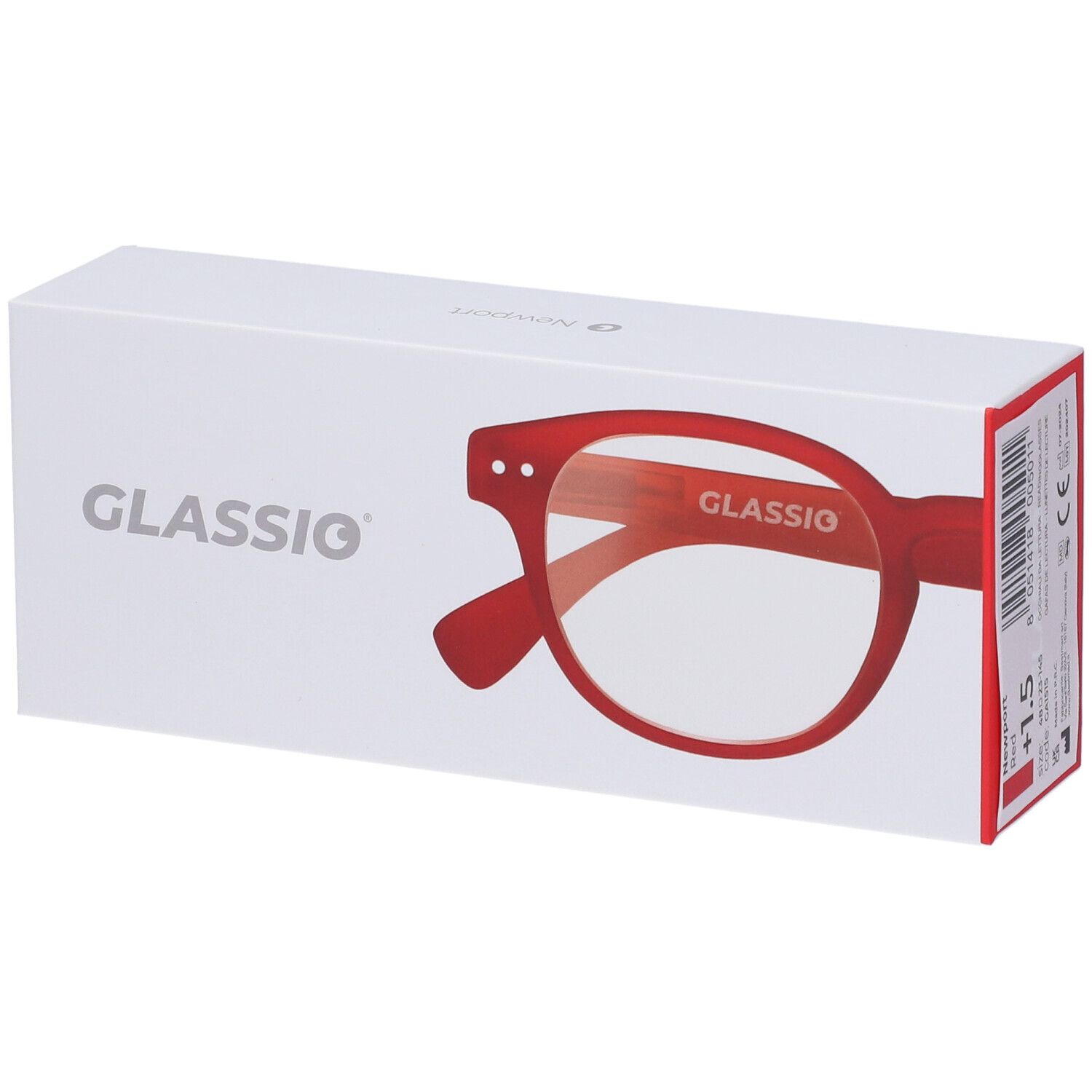 Occhiali da Lettura Glassio Newport Colore Rosso Gradazione +1,5