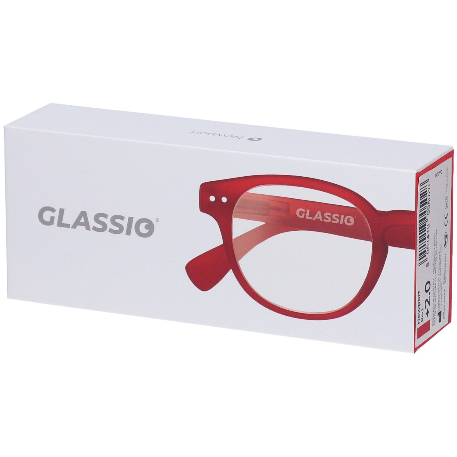 Occhiali da Lettura Glassio Newport Colore Rosso Gradazione +2,0