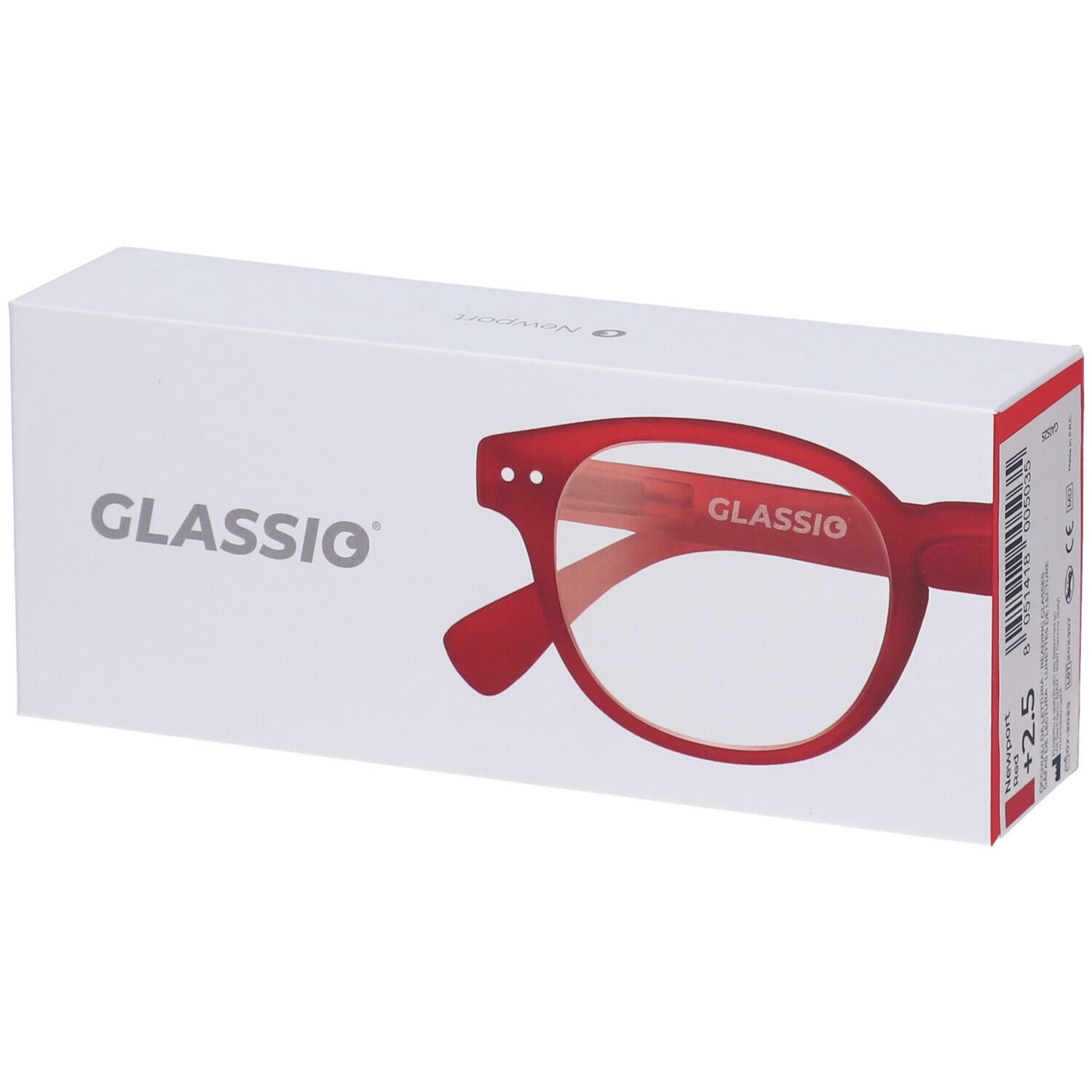 Occhiali da Lettura Glassio Newport Colore Rosso Gradazione +2,5
