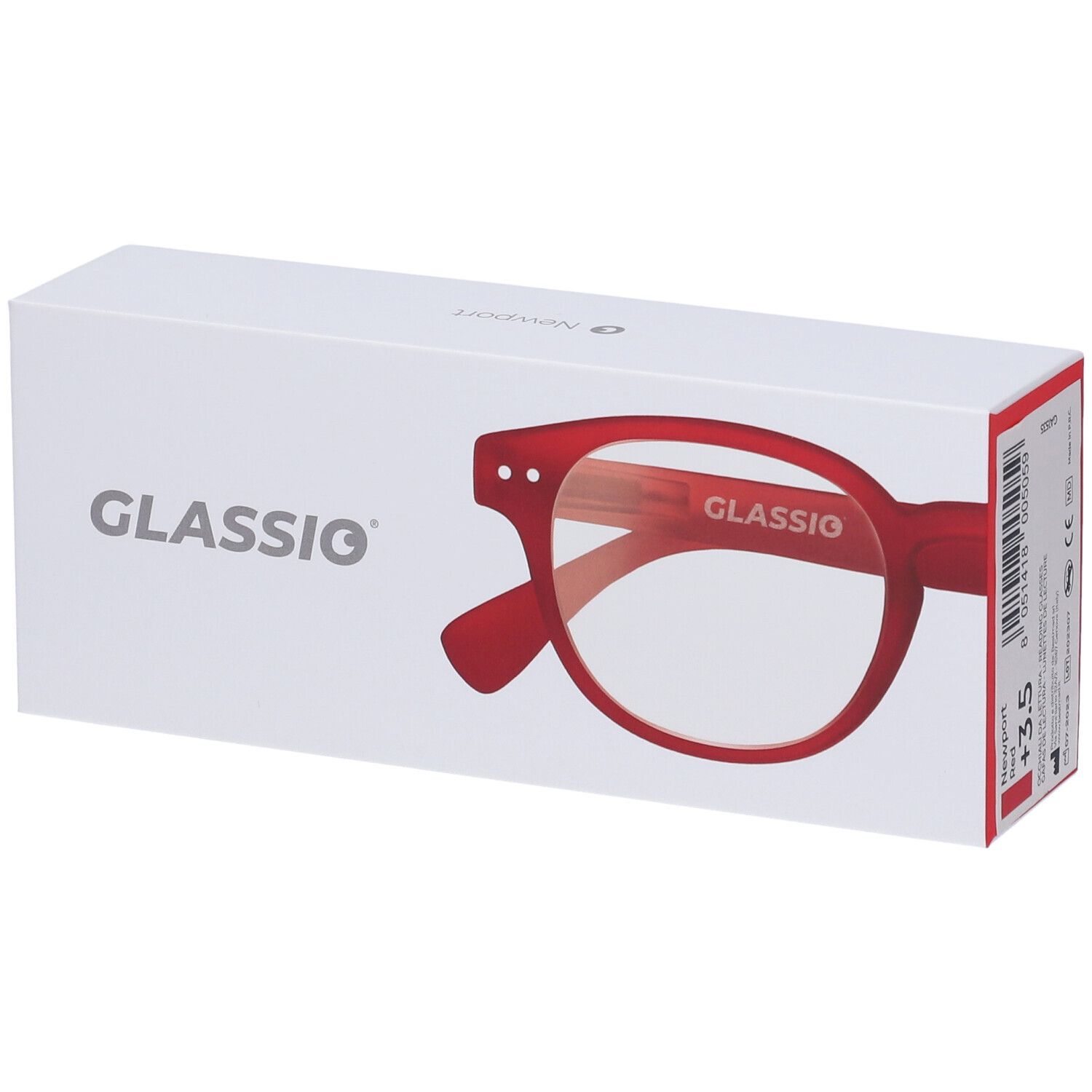 Occhiali da Lettura Glassio Newport Colore Rosso Gradazione +3,5