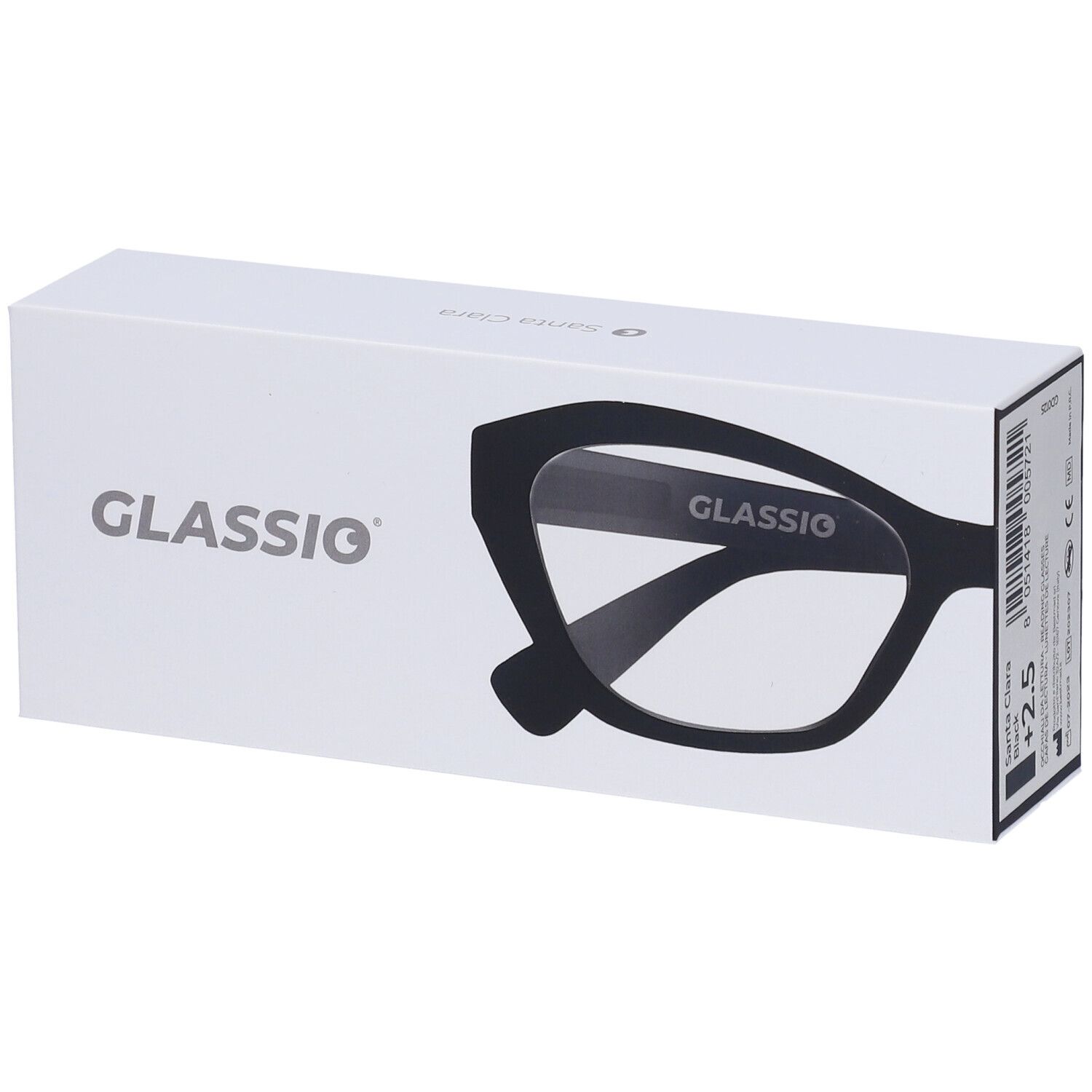 Occhiali da Lettura Glassio Santa Clara Colore Nero Gradazione +2,5