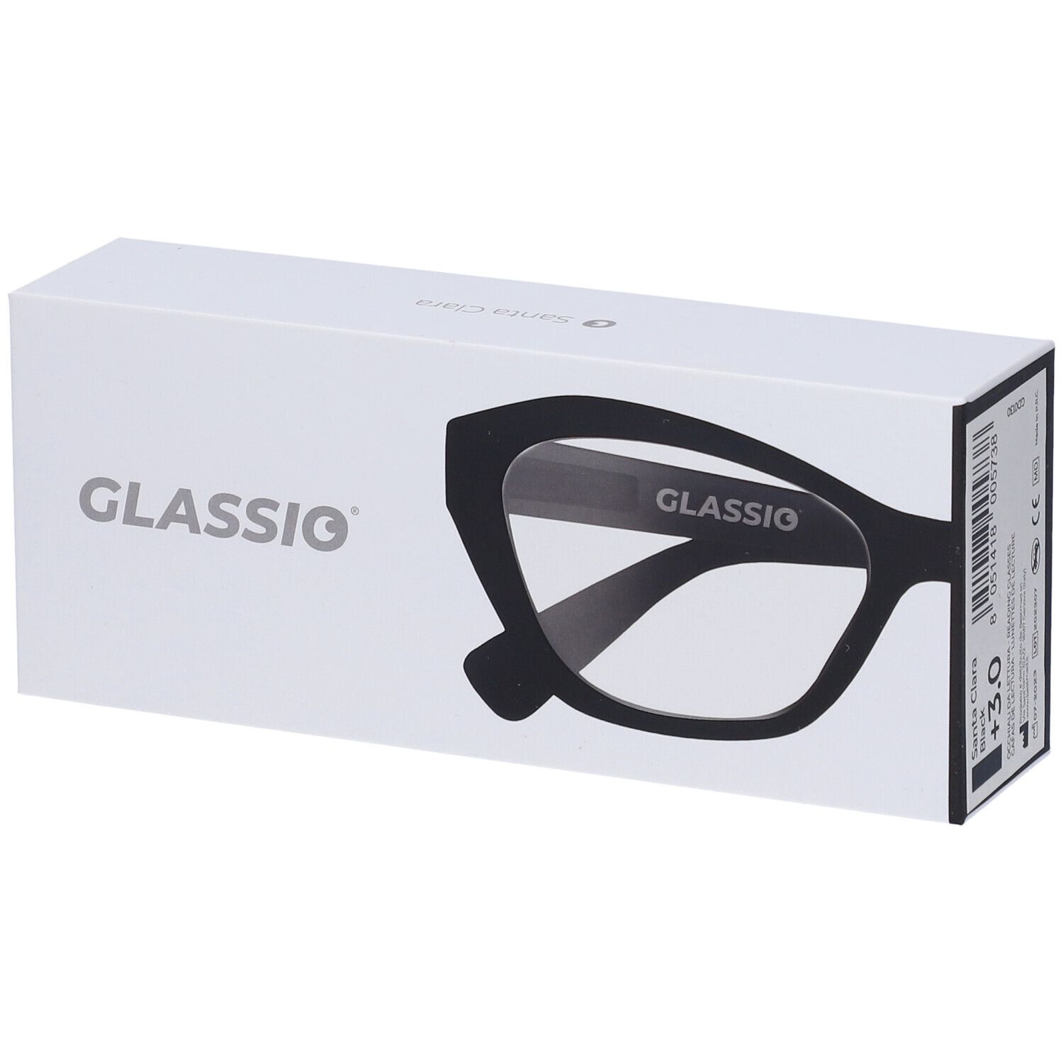 Occhiali da Lettura Glassio Santa Clara Colore Nero Gradazione +3,0