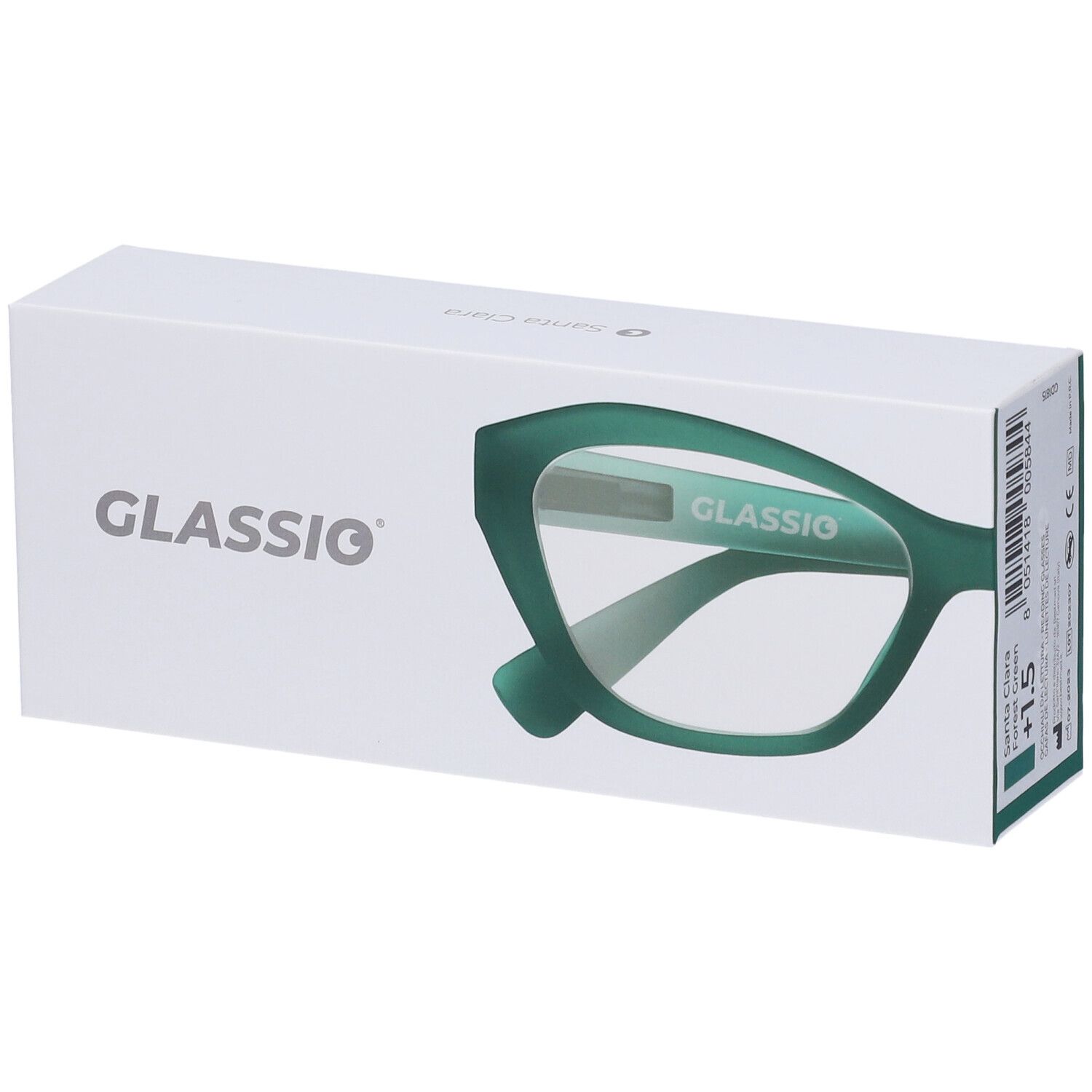 Occhiali da Lettura Glassio Santa Clara Colore Verde Foresta Gradazione +1,5